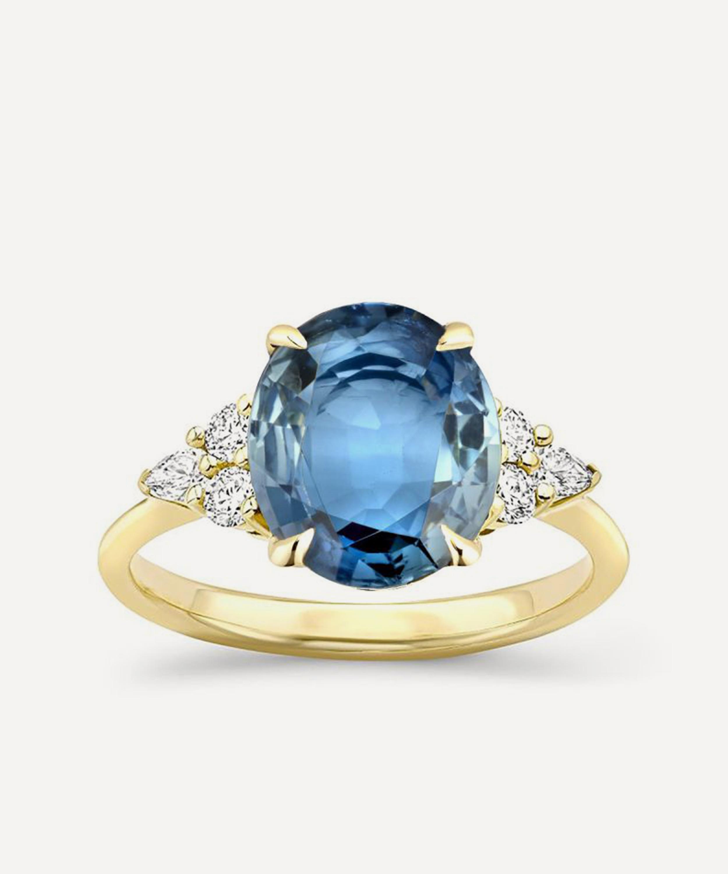 Dinny Hall - 18ct Gold Edie Blue Sapphire and Diamond Ring image number 0