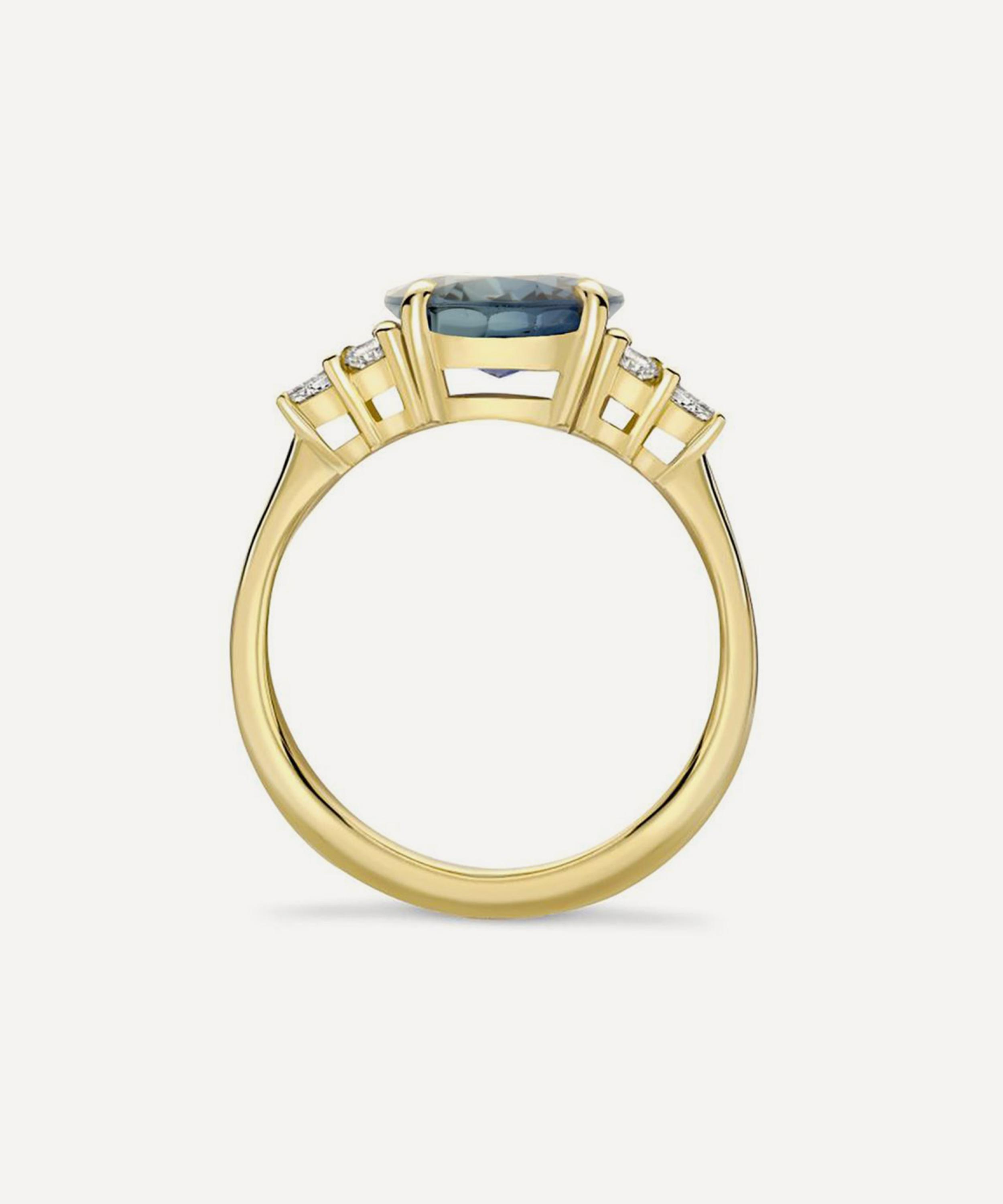 Dinny Hall - 18ct Gold Edie Blue Sapphire and Diamond Ring image number 1