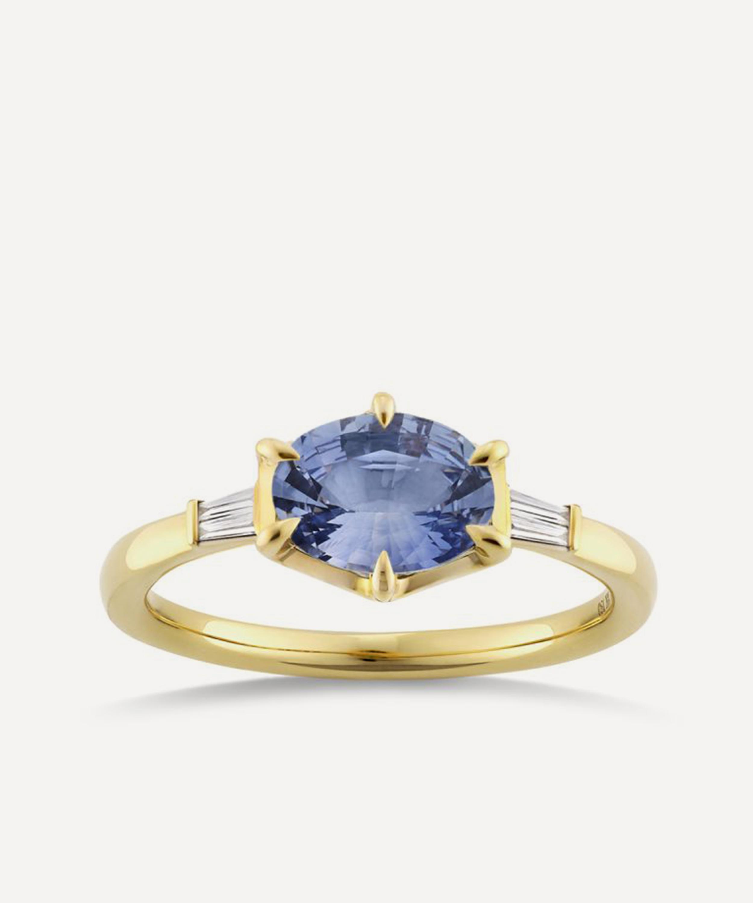 Dinny Hall - 18ct Gold Jenna Blue Sapphire and Diamond Ring image number 0