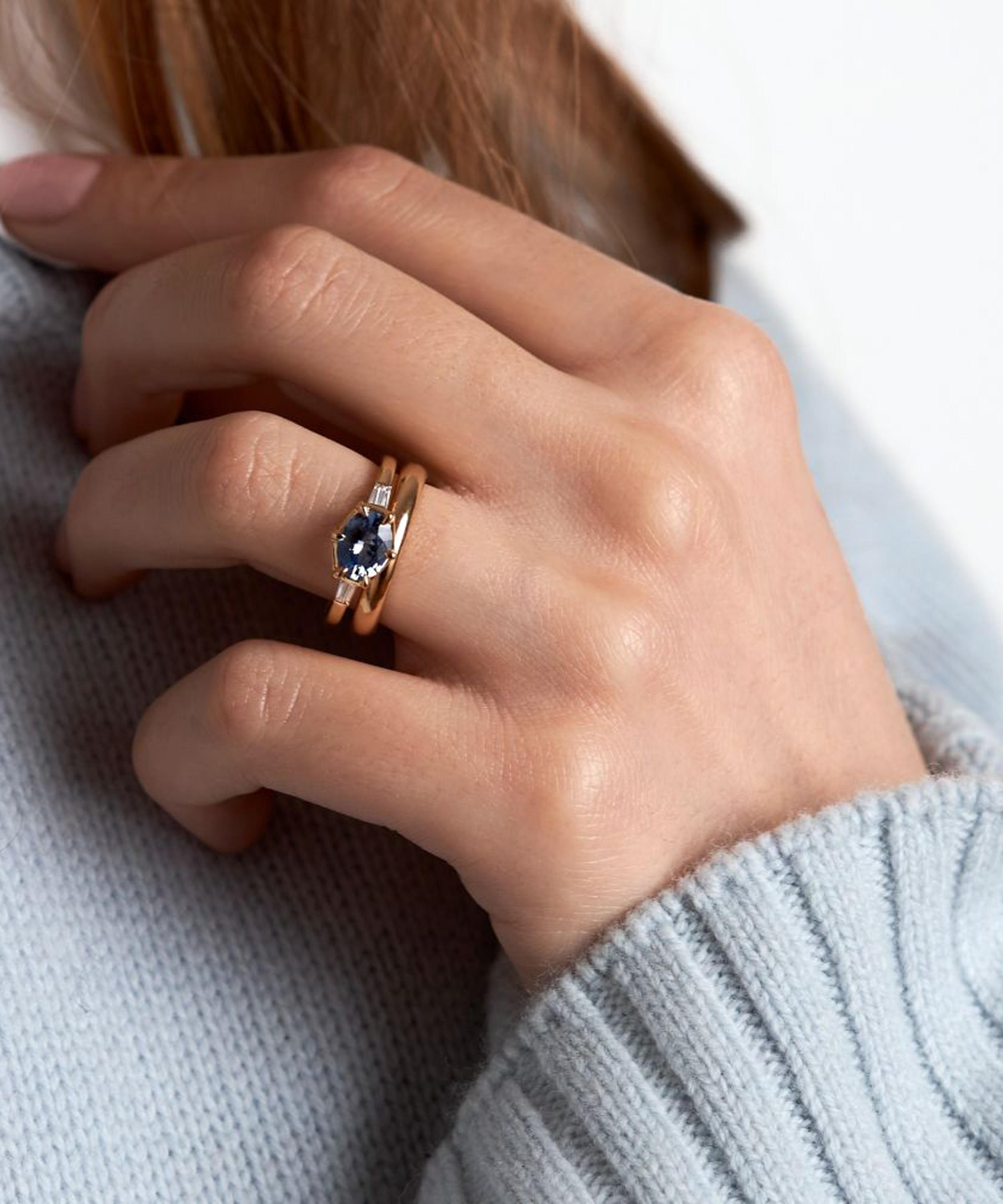 Dinny Hall - 18ct Gold Jenna Blue Sapphire and Diamond Ring image number 1