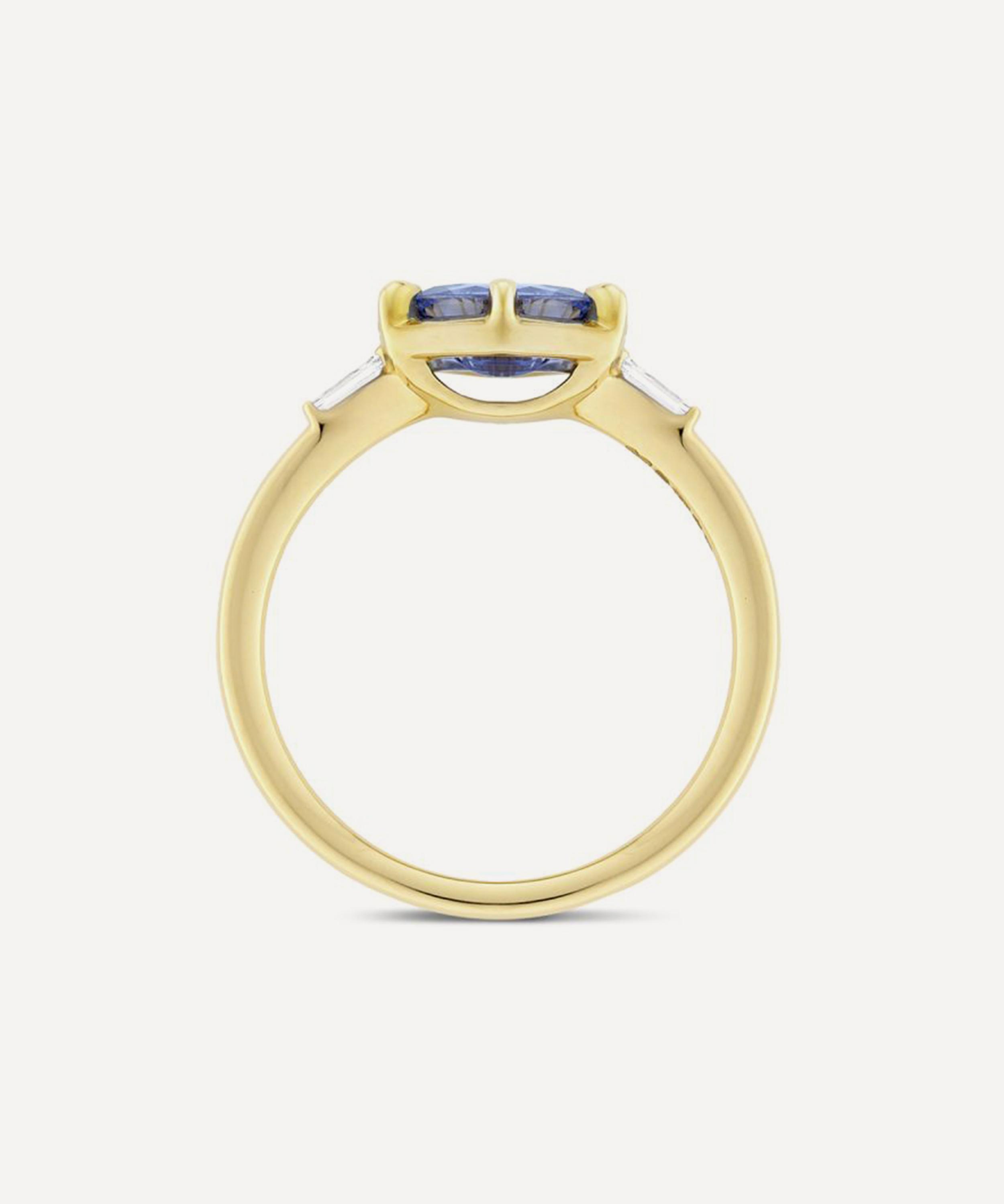 Dinny Hall - 18ct Gold Jenna Blue Sapphire and Diamond Ring image number 2