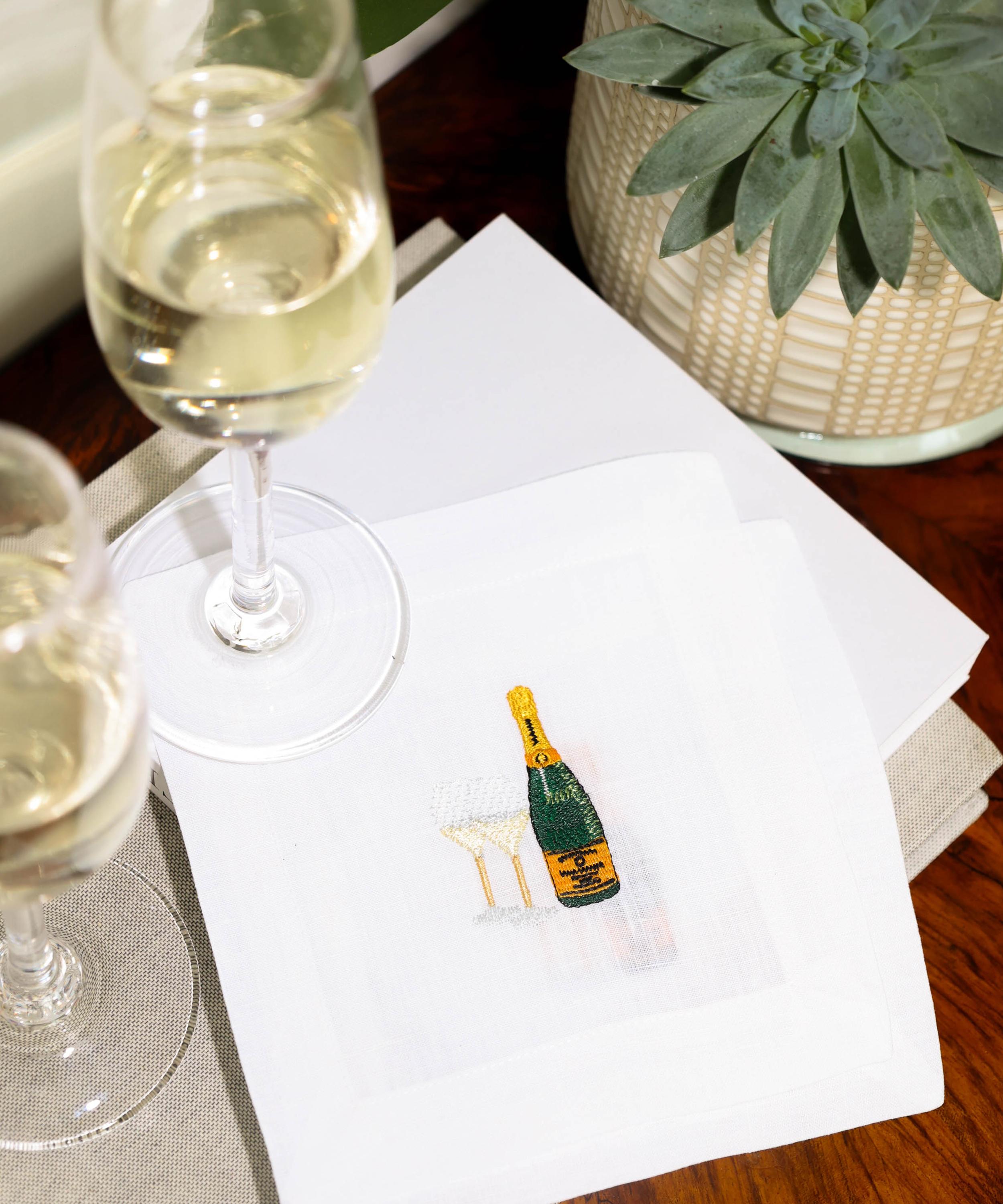 Lettermade - Champagne Linen Cocktail Napkins Set of Four image number 1