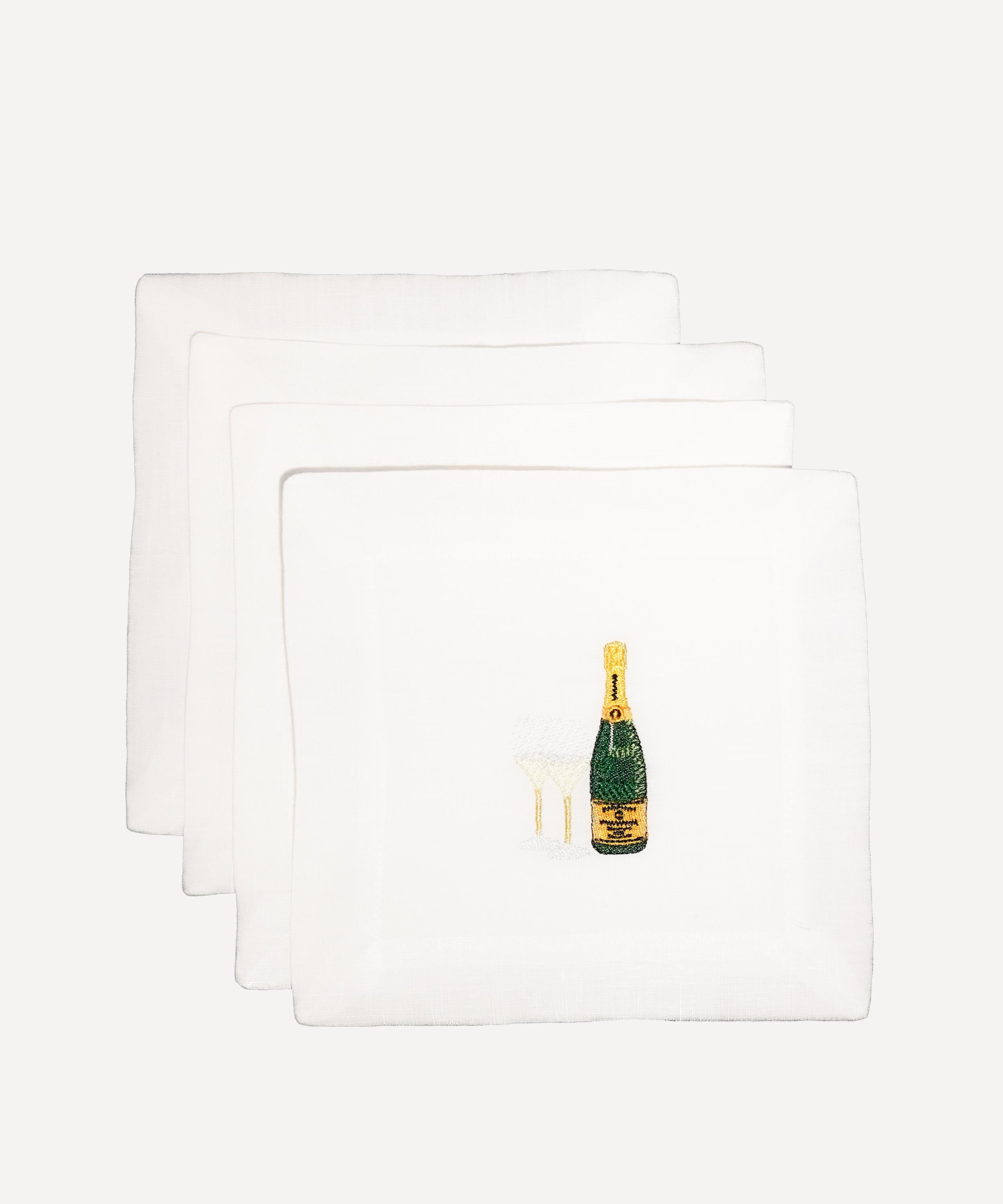 Lettermade - Champagne Linen Cocktail Napkins Set of Four image number 2