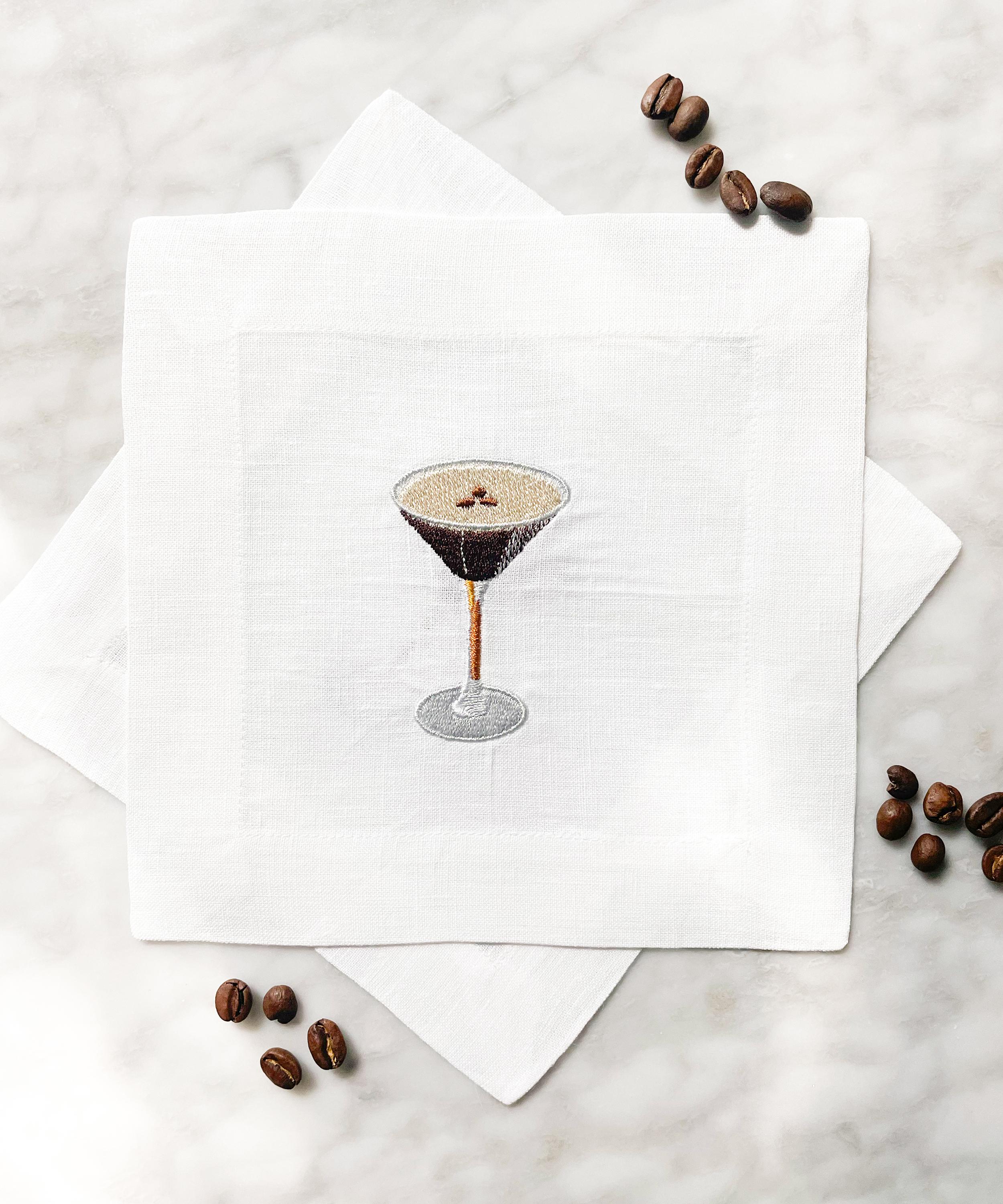 Lettermade - Espresso Martini Linen Cocktail Napkins Set of Four image number 1