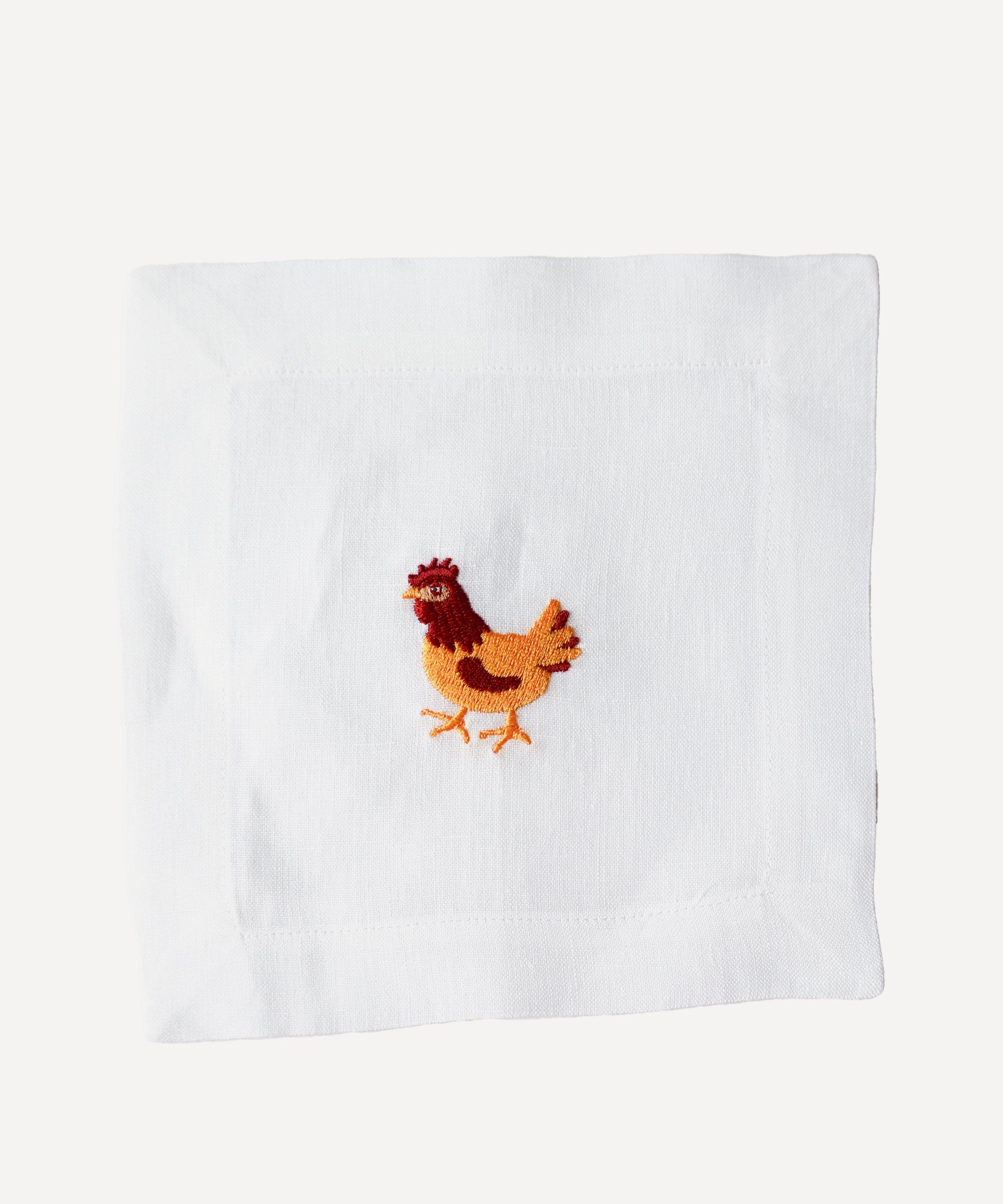 Lettermade - Cockerel Linen Cocktail Napkins Set of Four
