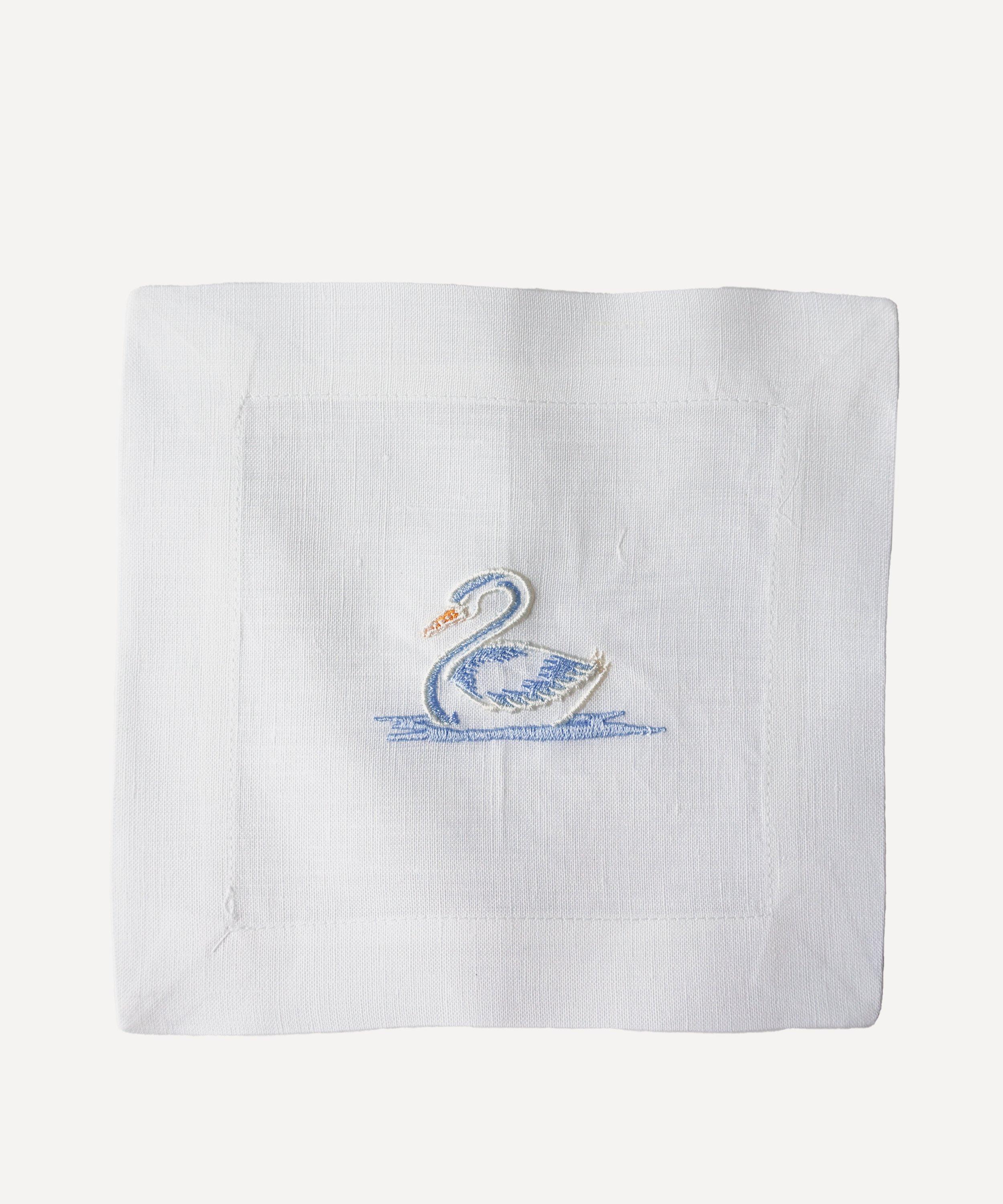 Lettermade - Swan Linen Cocktail Napkins Set of Four