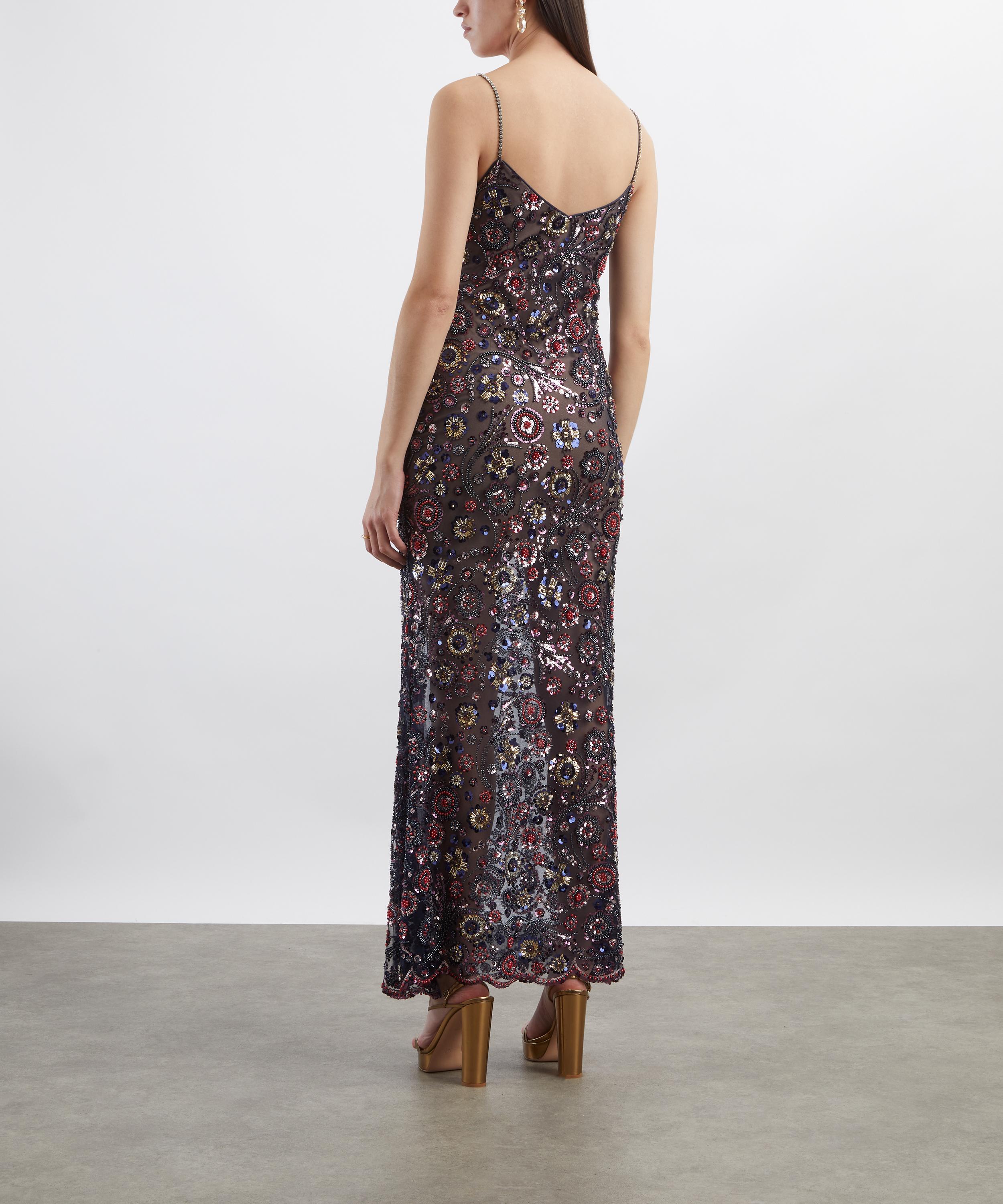 self portrait brown sequin maxi dress Self-Portrait Floral True to size Fabric 2021week29 Vest Pencil Dress Size:XS-XL
