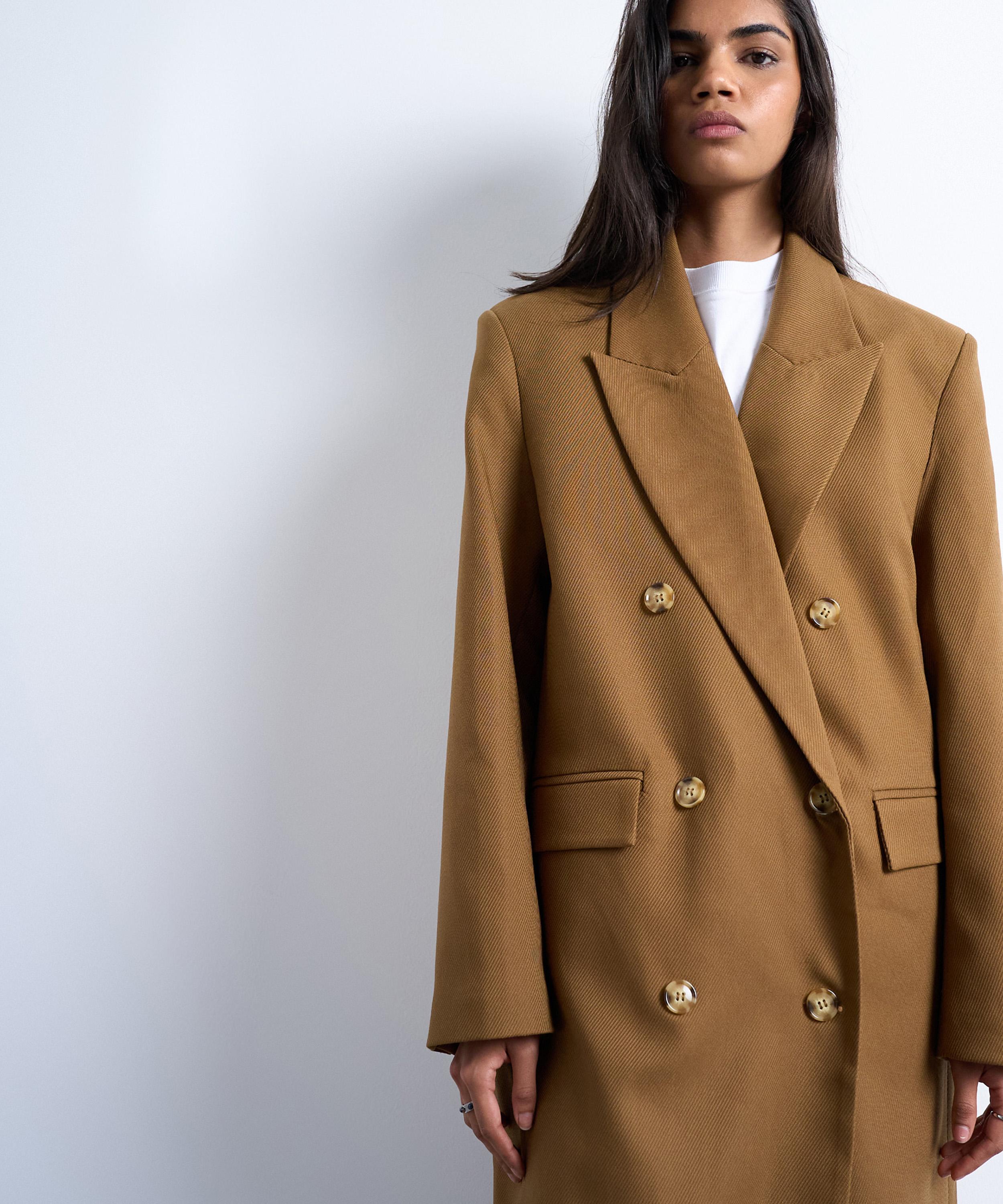TOPSHOP - Tan Chuck-On Tailored Formal Coat image number 0