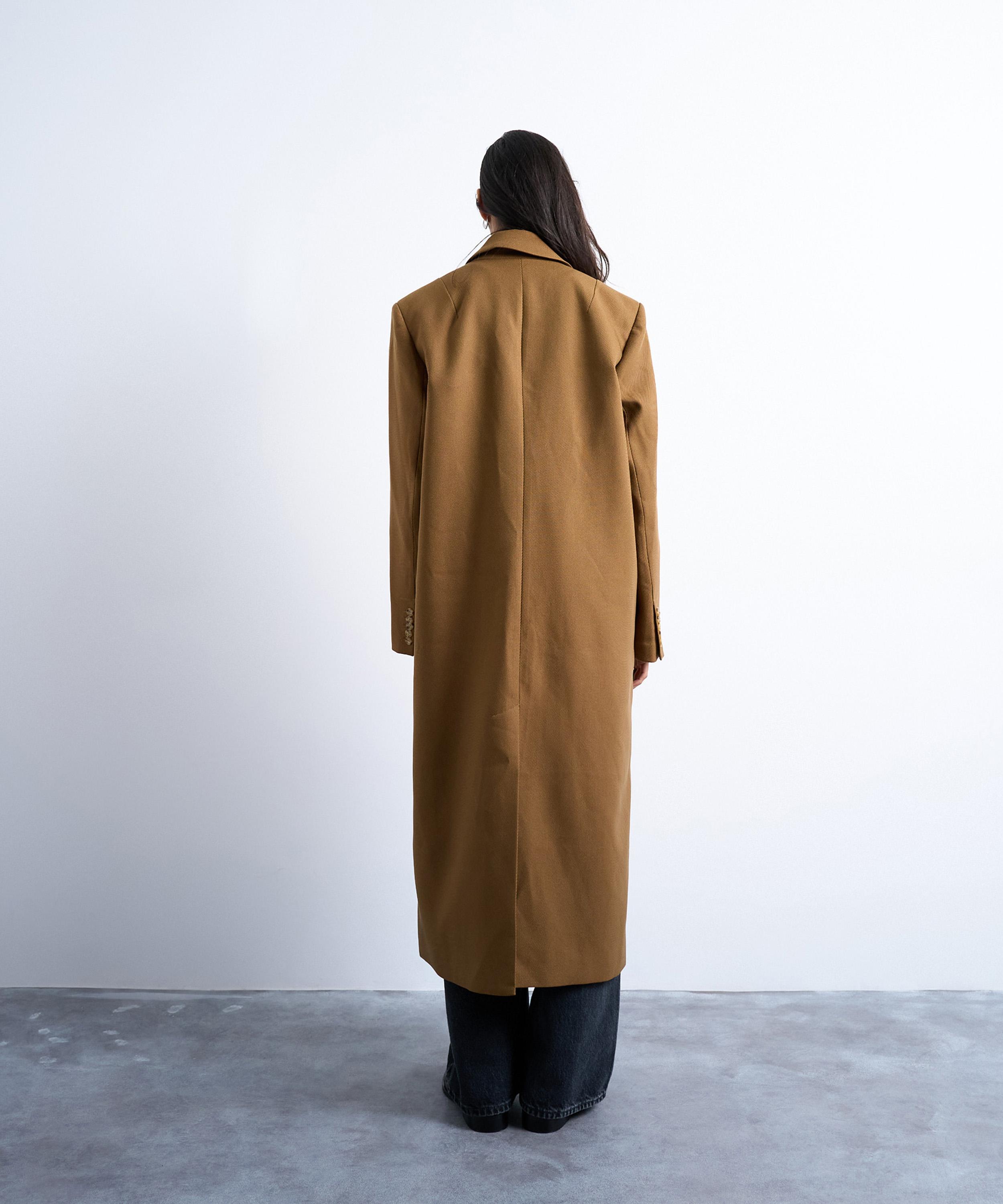 TOPSHOP - Tan Chuck-On Tailored Formal Coat image number 1