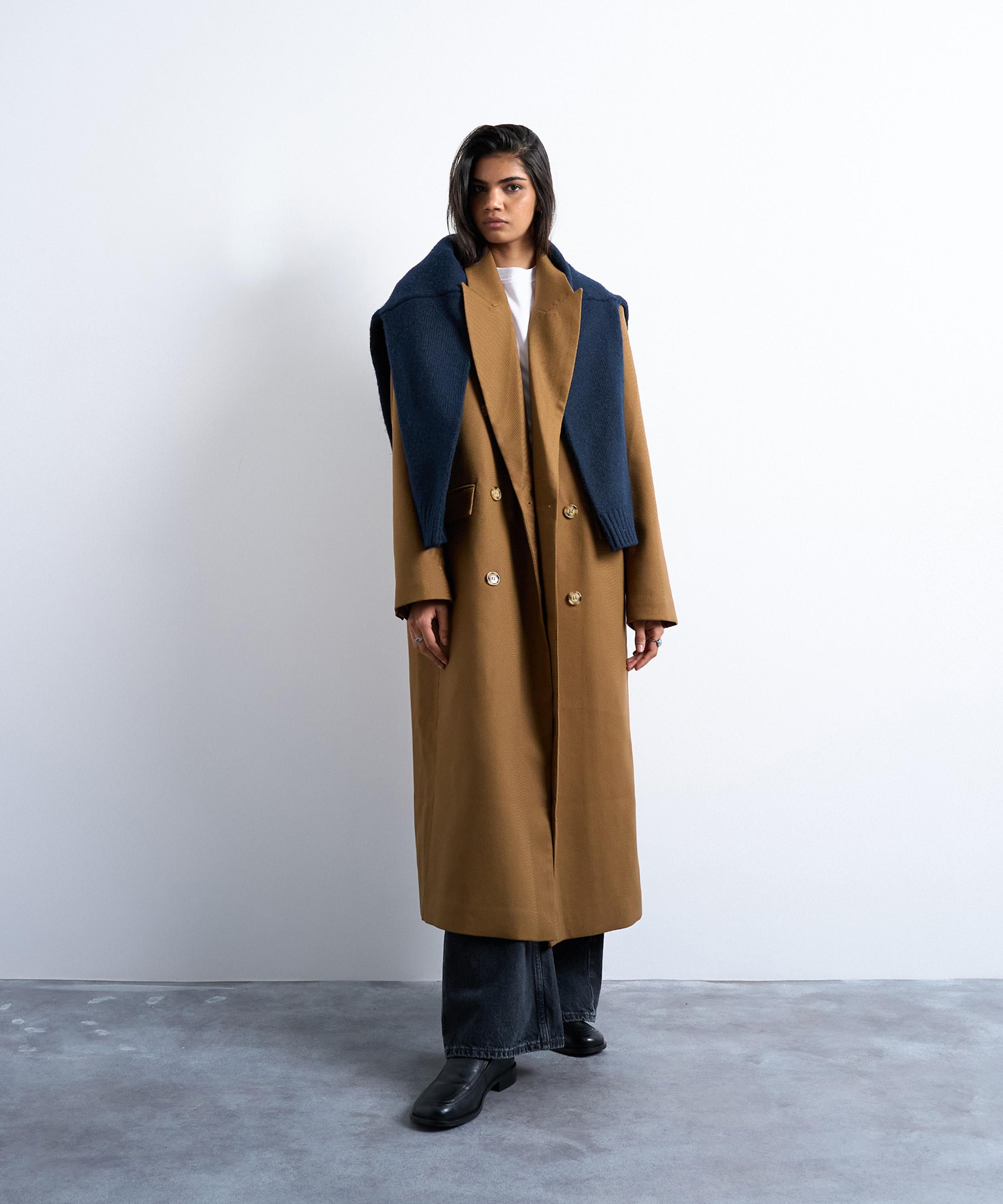 TOPSHOP - Tan Chuck-On Tailored Formal Coat image number 3