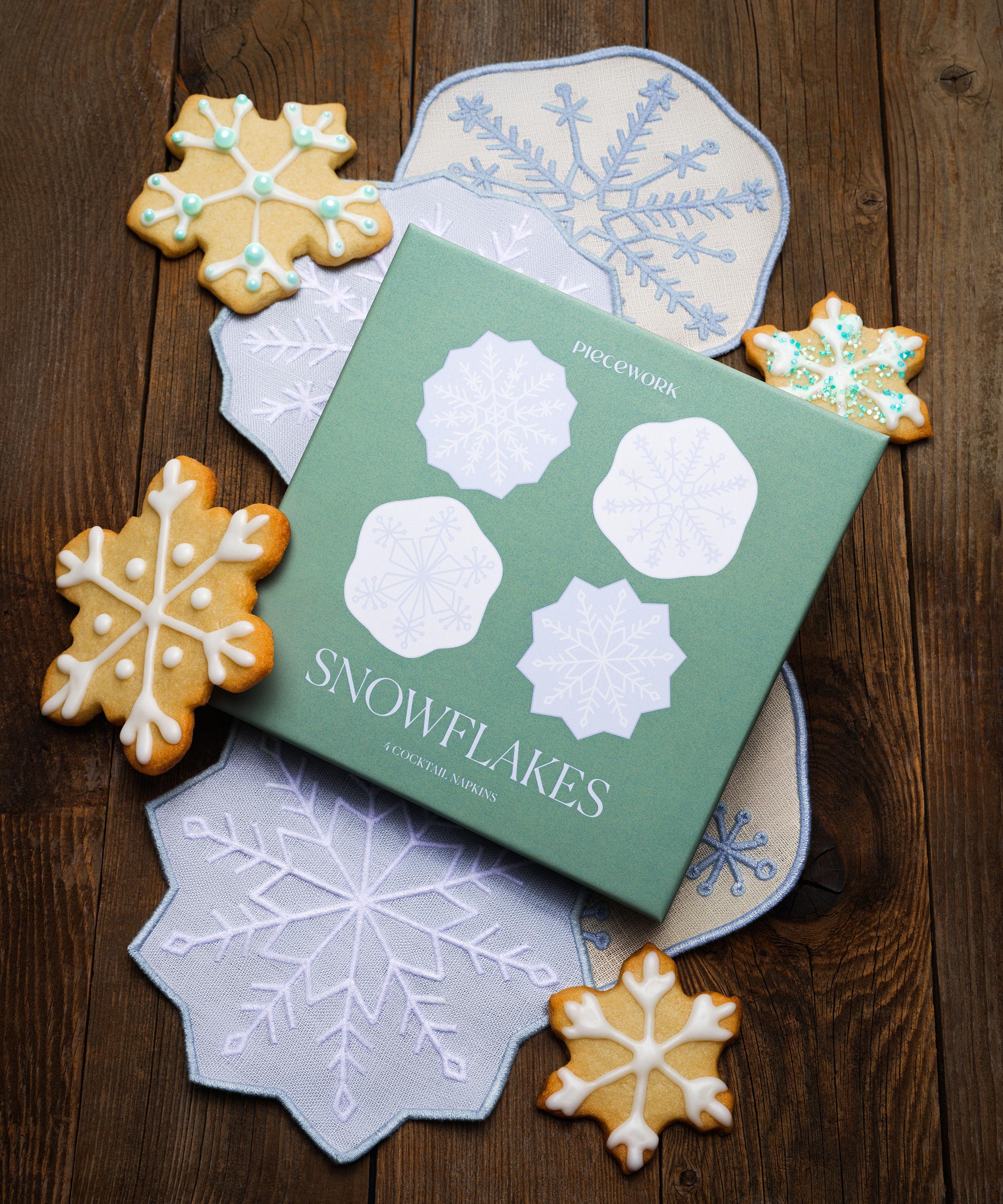 Piecework - Snowflakes Cocktail Napkins Set of 4 image number 2