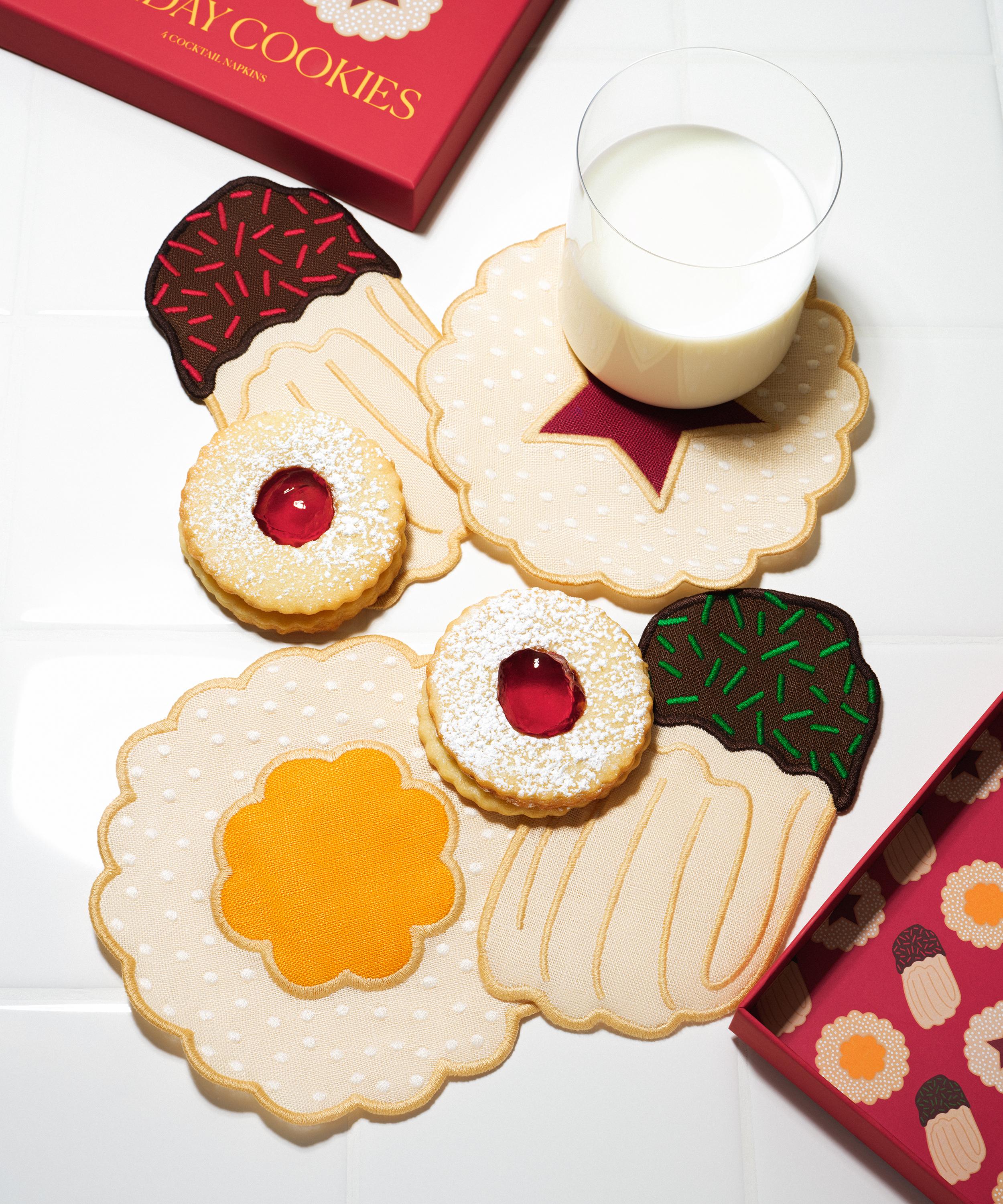 Piecework - Holiday Cookies Cocktail Napkins Set of 4 image number 1