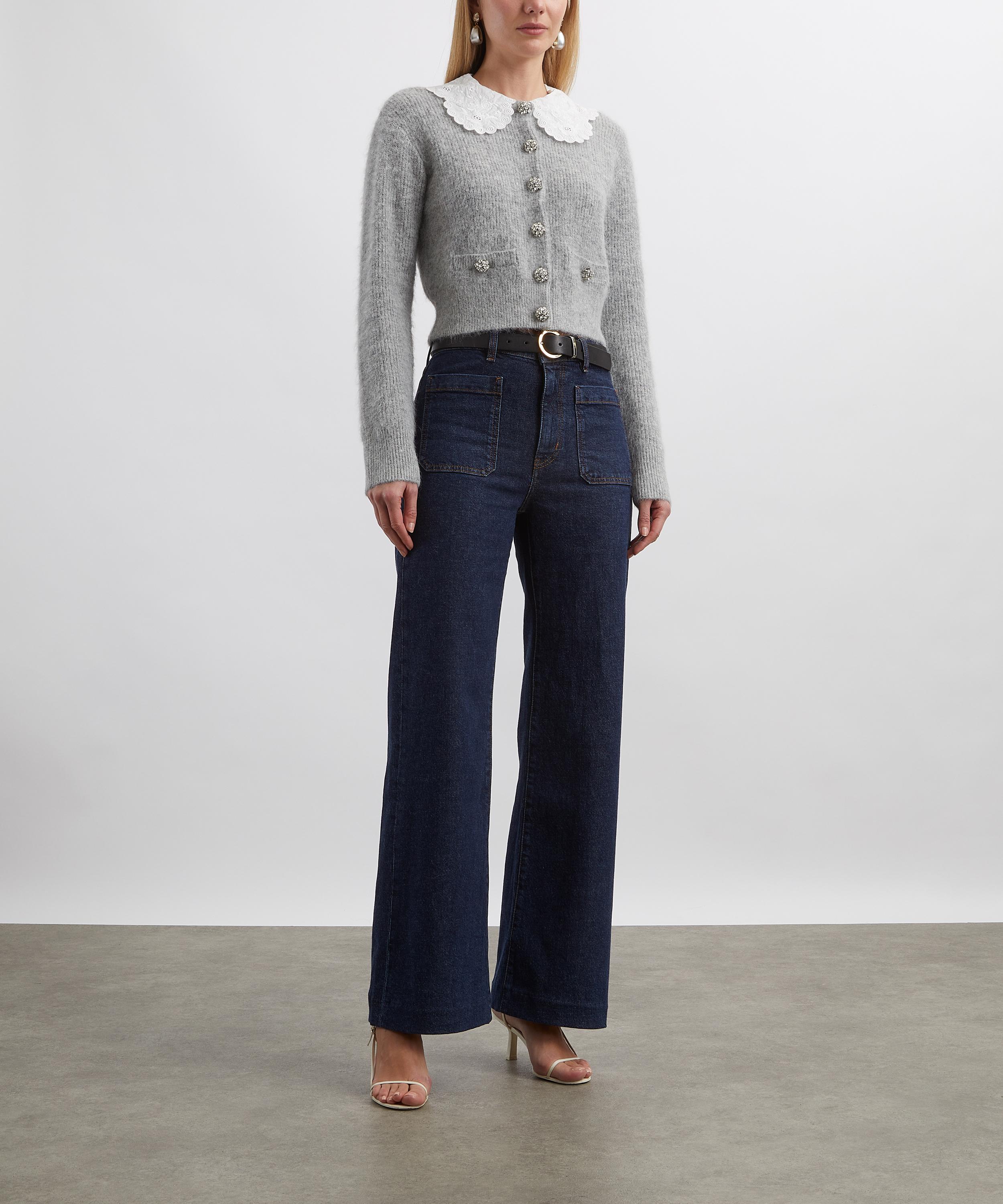 Self-Portrait - Grey Lace Collar Cardigan image number 1