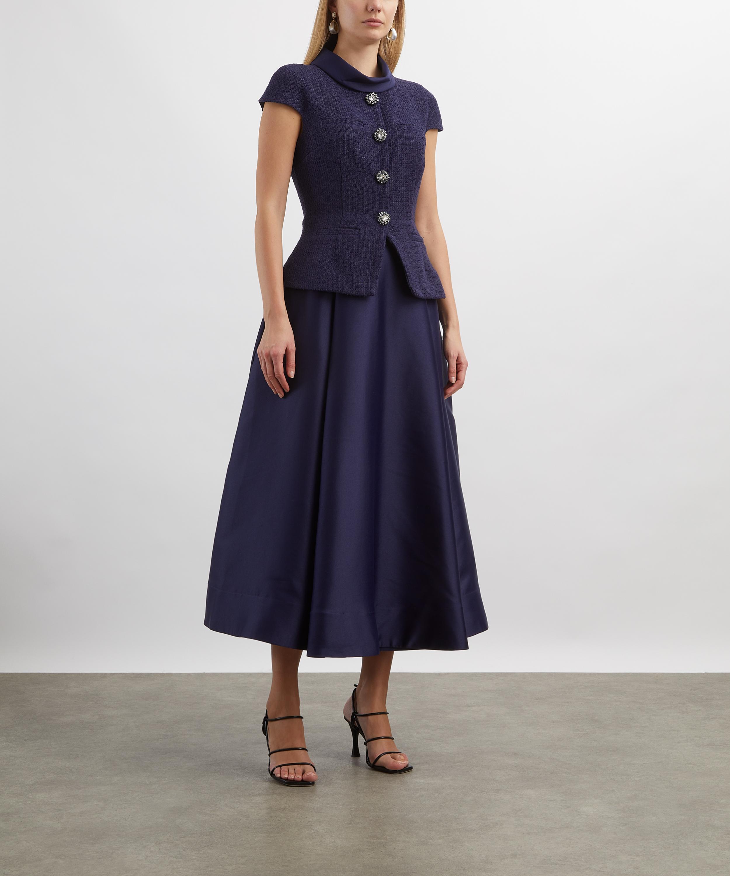 Self-Portrait - Boucle Taffeta Midi Dress image number 2