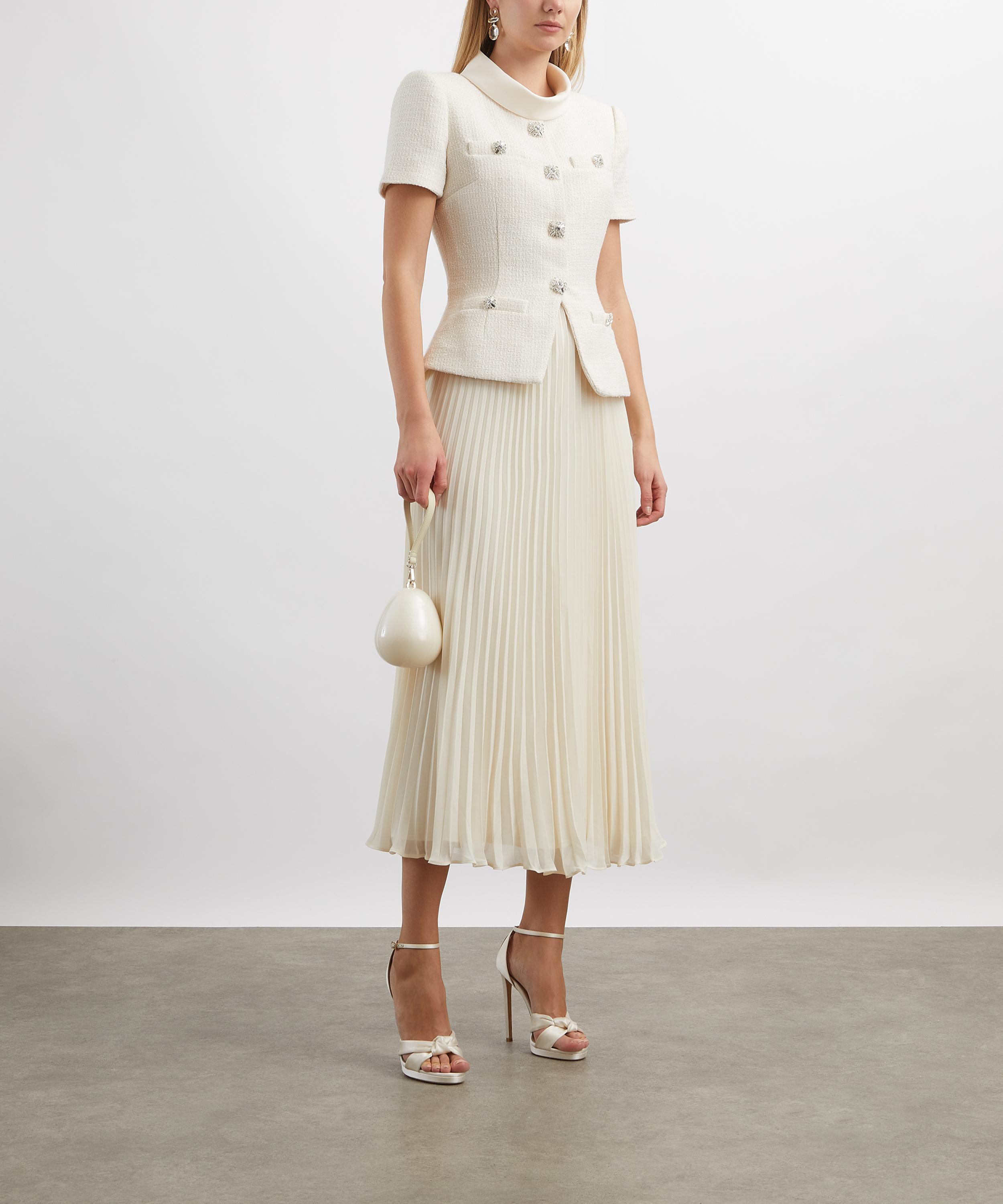 Self-Portrait - Boucle Collared Midi Dress image number 1