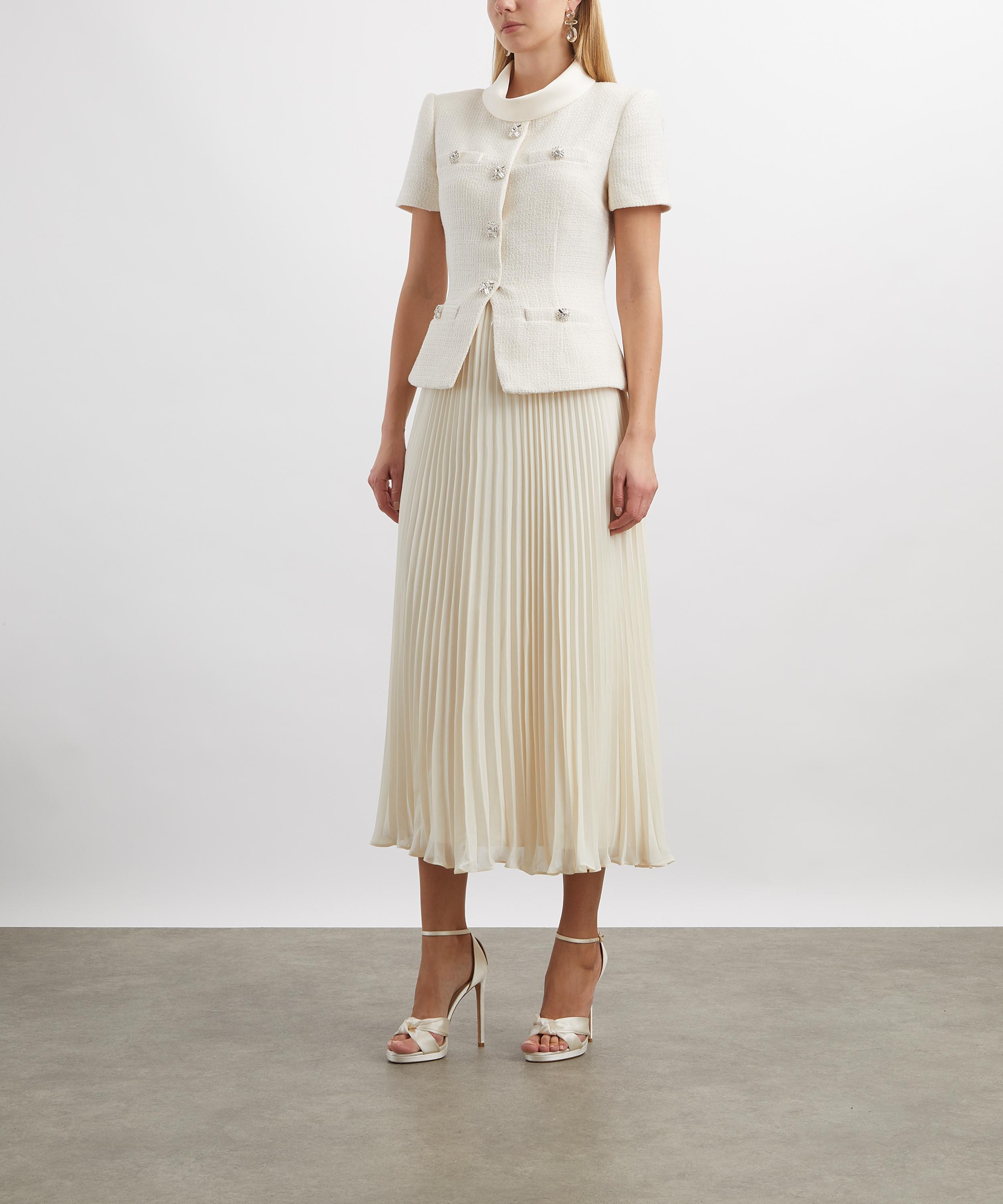 Self-Portrait - Boucle Collared Midi Dress image number 2