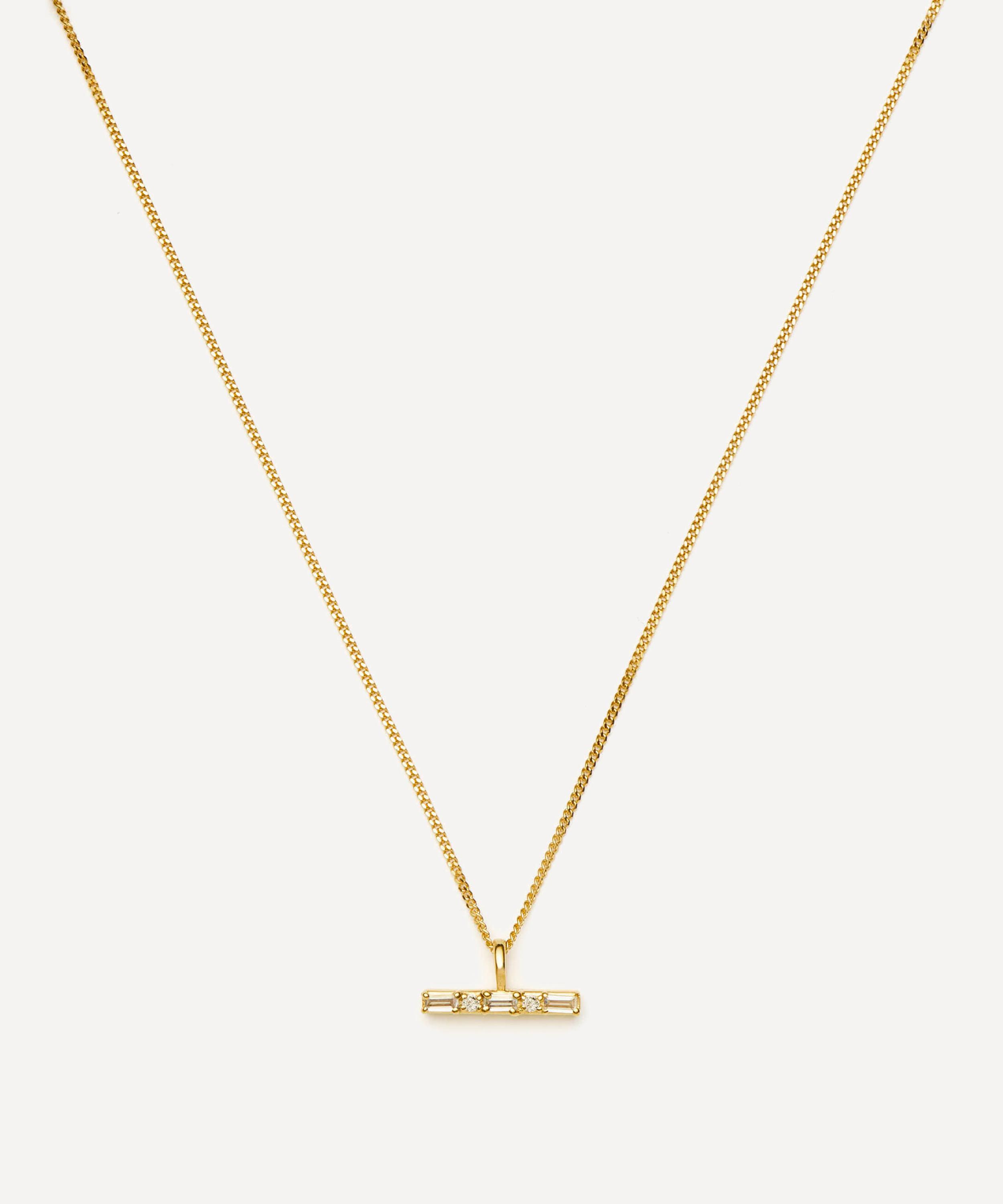 Missoma - X Lucy Williams Mixed Metal T-Bar Stone Pendant Necklace image number 0
