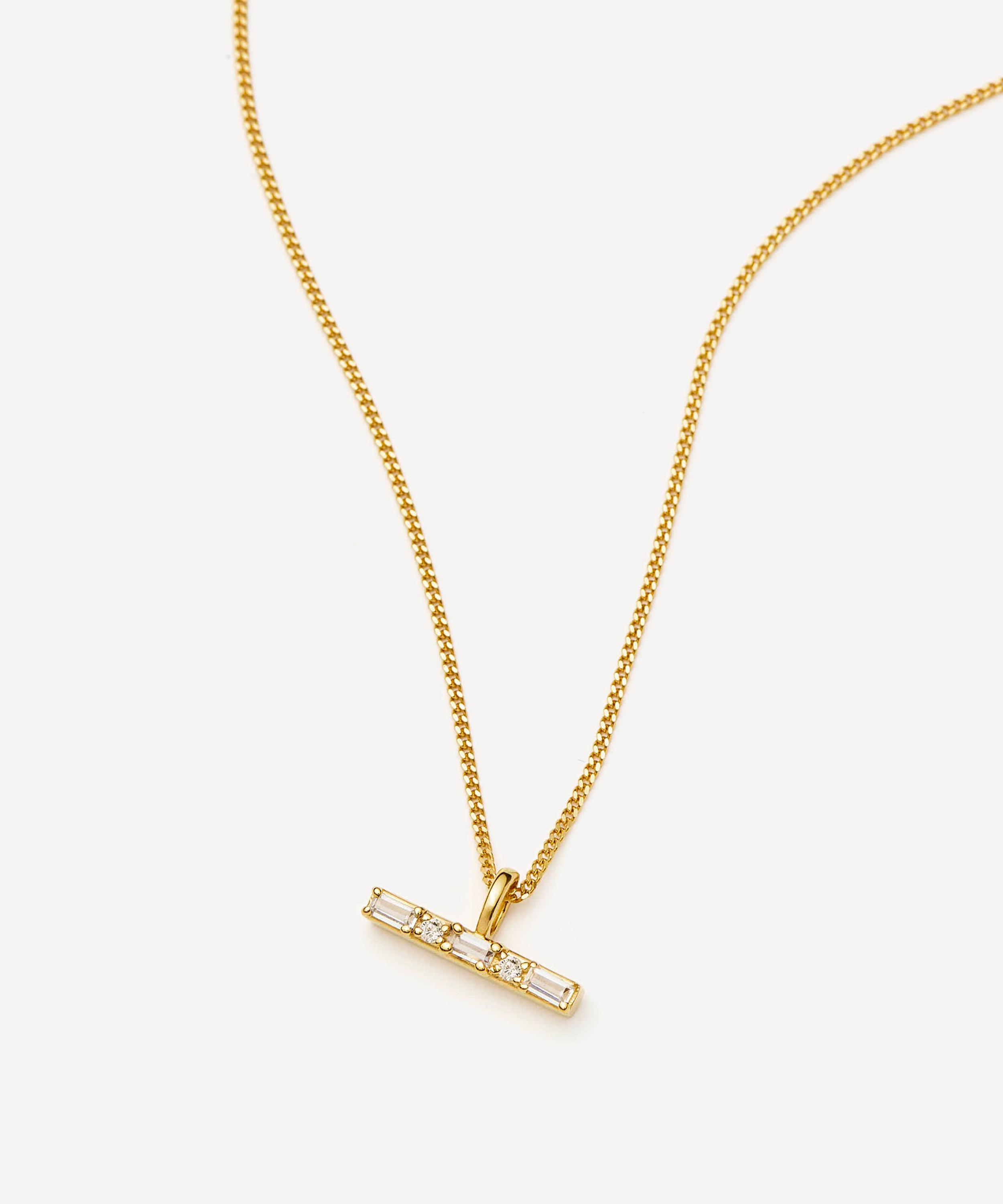 Missoma - X Lucy Williams Mixed Metal T-Bar Stone Pendant Necklace image number 2