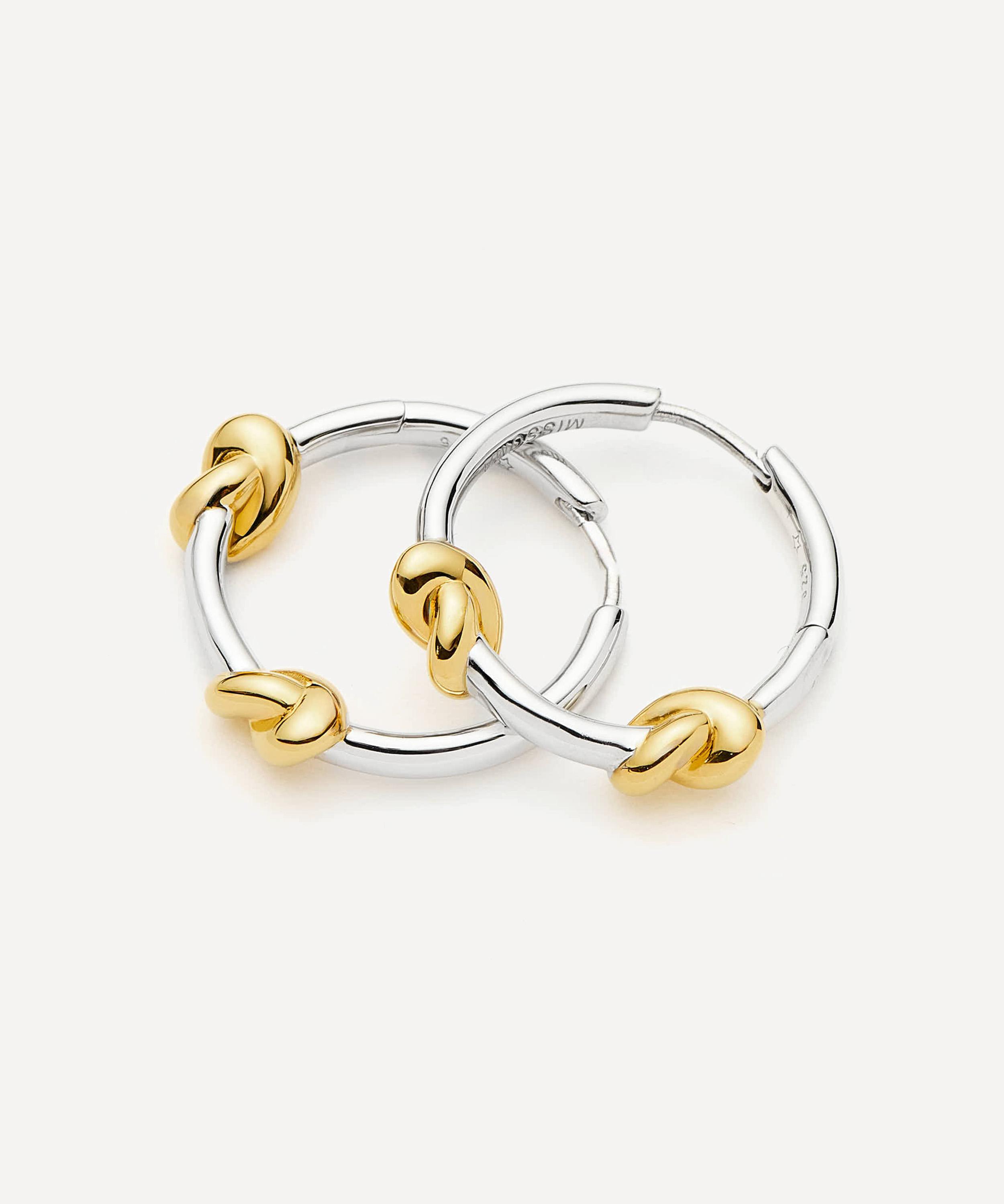 Missoma - X Lucy Williams Mixed Metal Knot Small Hoop Earrings image number 1