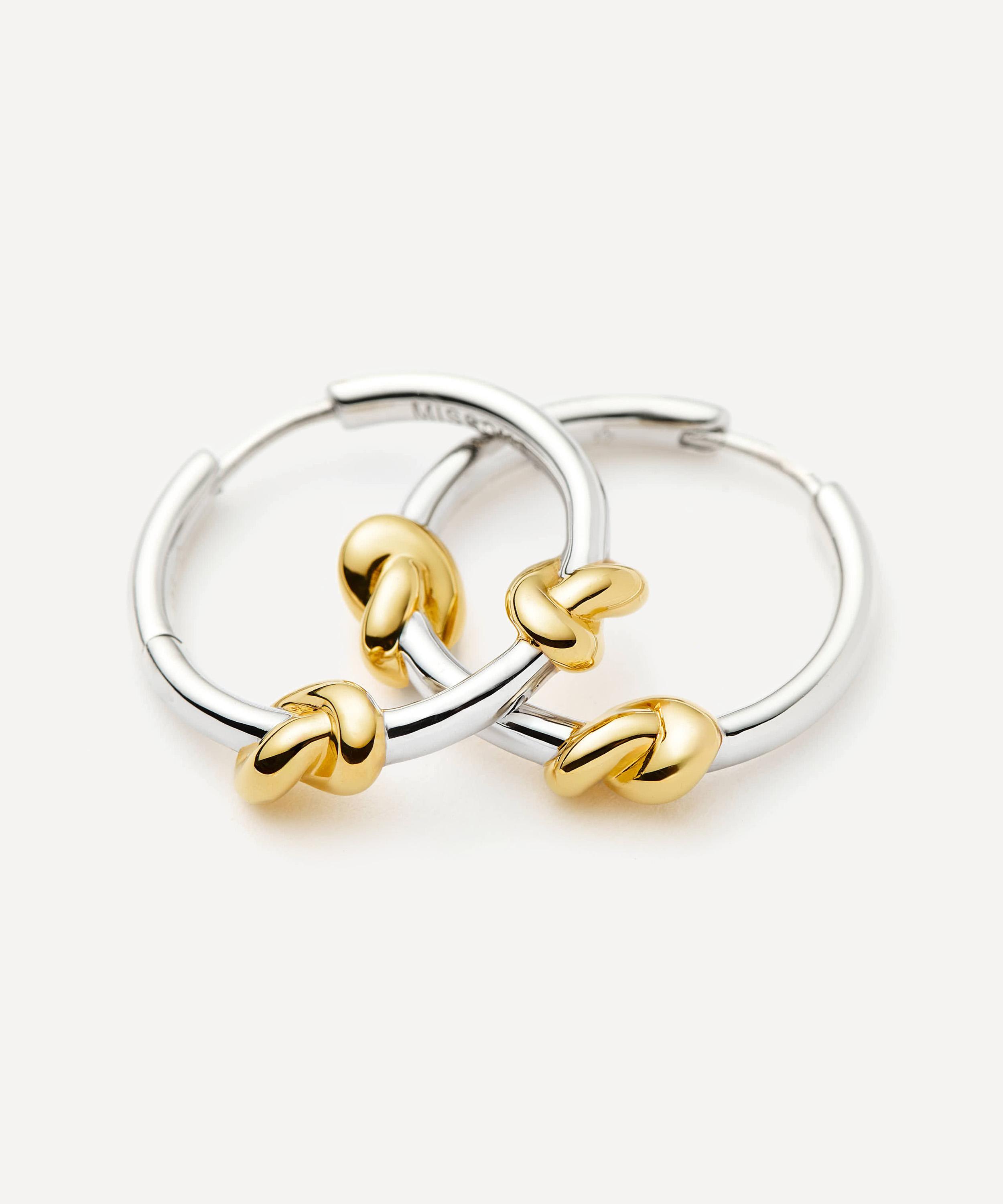 Missoma - X Lucy Williams Mixed Metal Knot Small Hoop Earrings image number 2