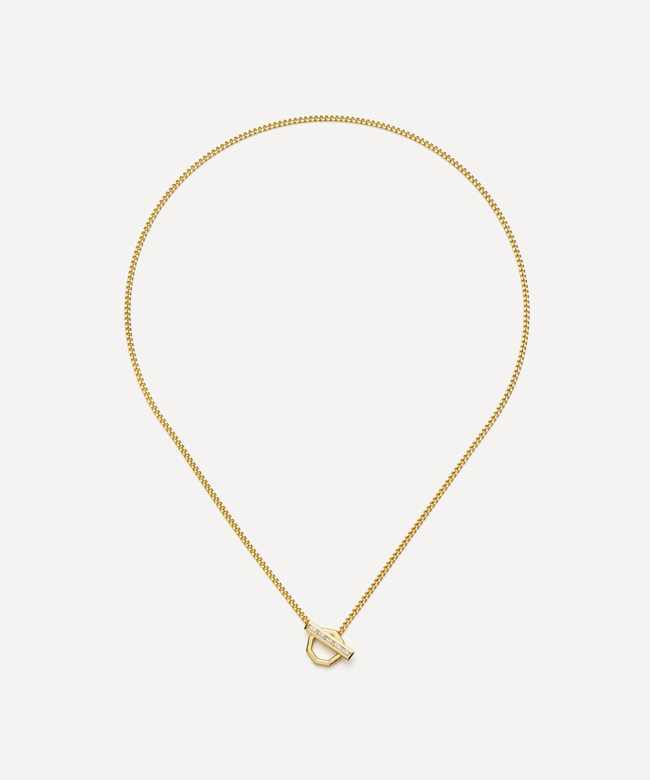Missoma - X Lucy Williams 18ct Gold-Plated T-Bar Hex Pendant Necklace image number 1