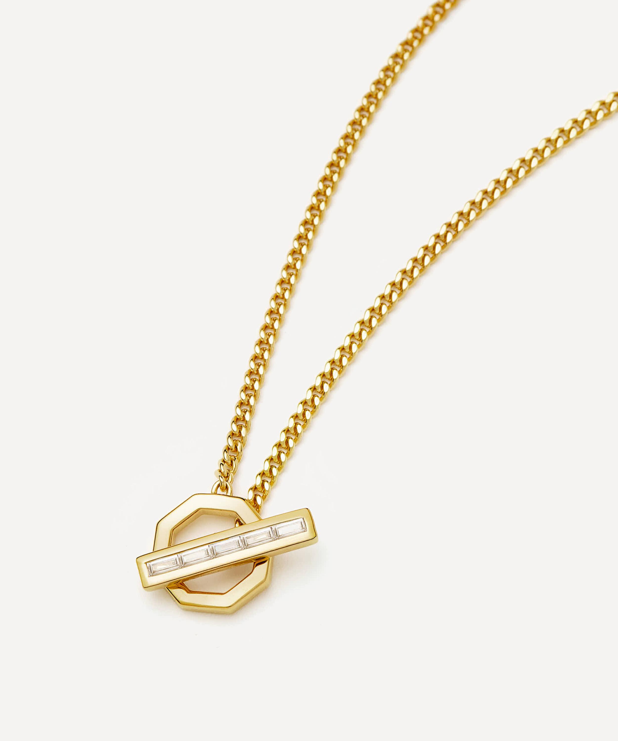 Missoma - X Lucy Williams 18ct Gold-Plated T-Bar Hex Pendant Necklace image number 2
