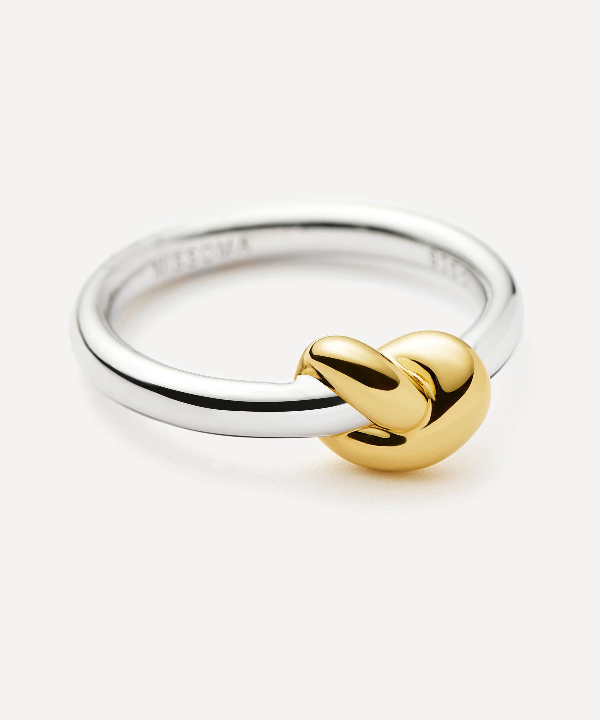 Missoma - X Lucy Williams Mixed Metal Knot Stacking Ring image number 2