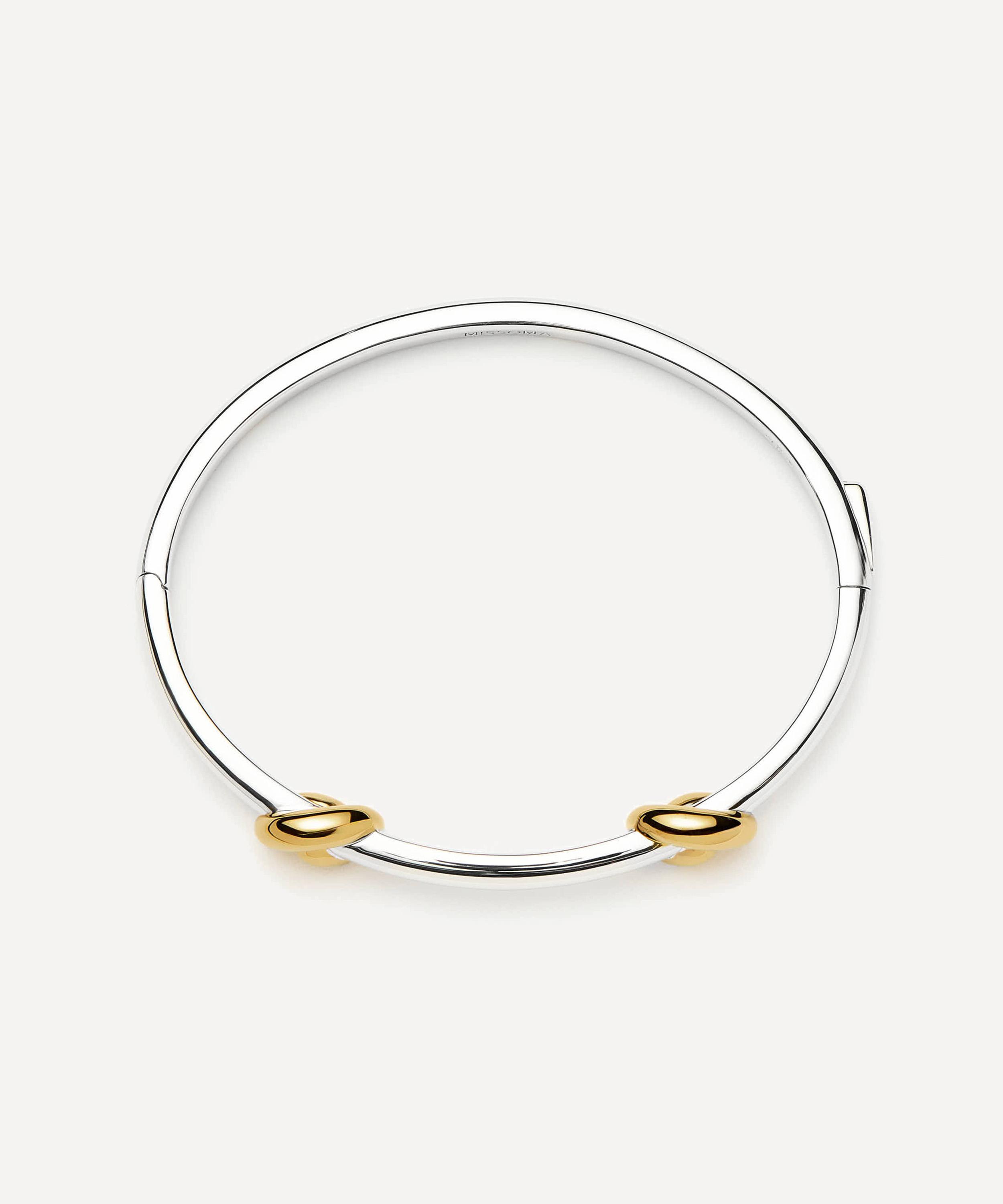 Missoma - X Lucy Williams Mixed Metal Knot Hinged Bangle Bracelet image number 1