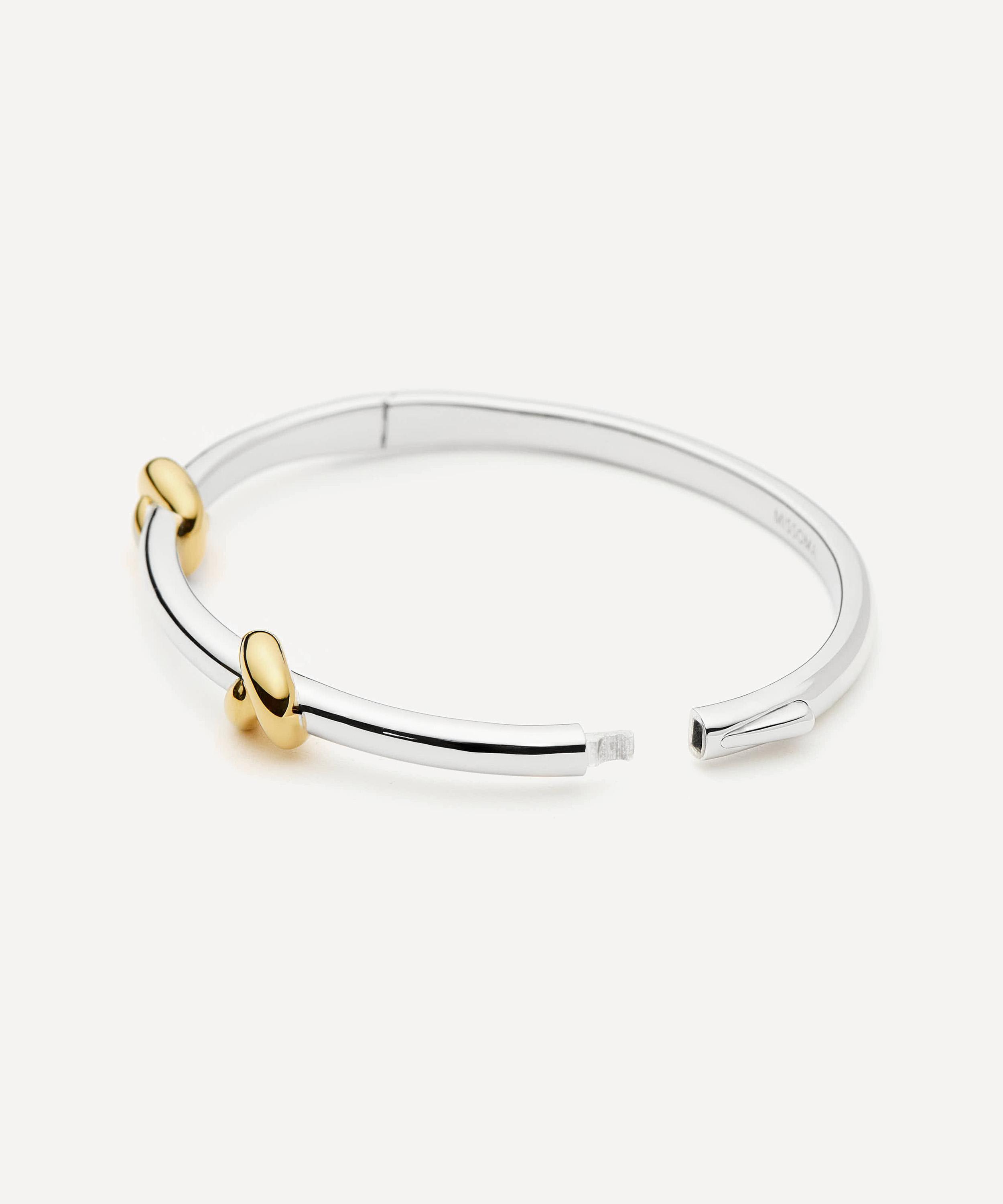 Missoma - X Lucy Williams Mixed Metal Knot Hinged Bangle Bracelet image number 3