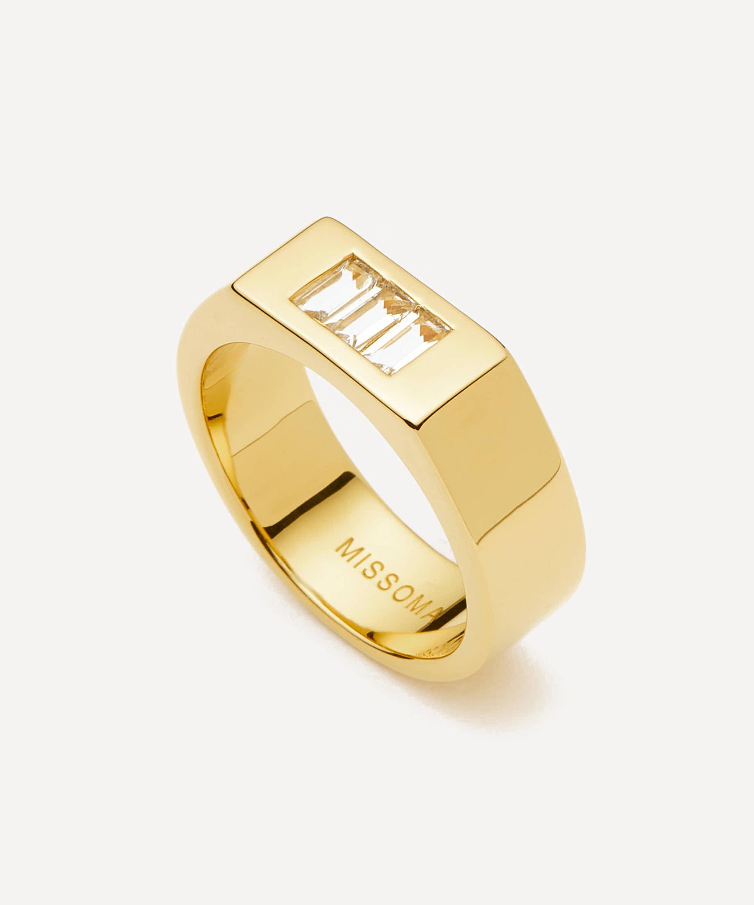 Missoma - X Lucy Williams 18ct Gold-Plated Triple Stone Chunky Ring image number 0