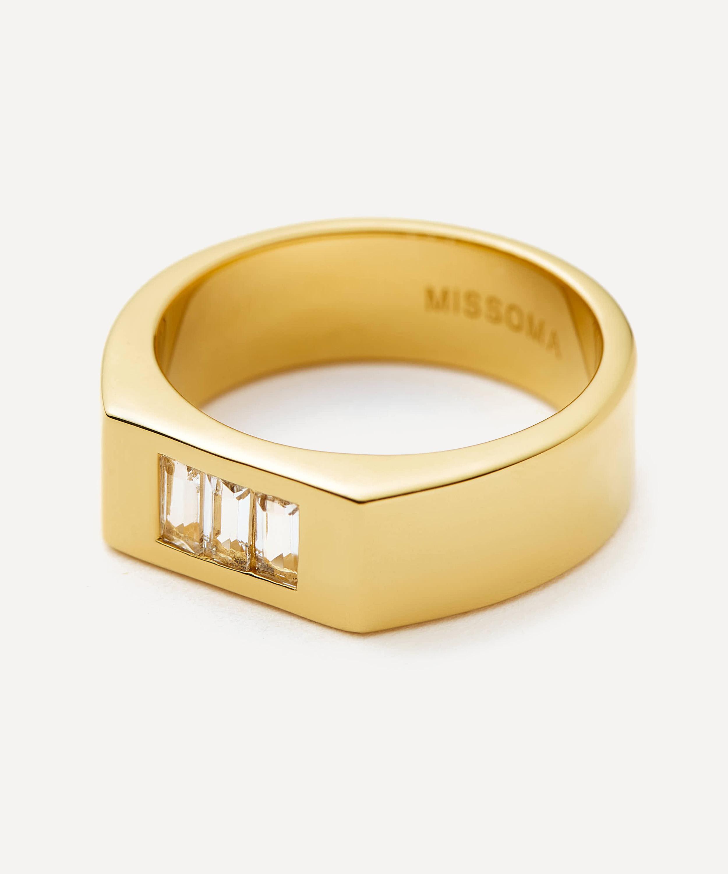 Missoma - X Lucy Williams 18ct Gold-Plated Triple Stone Chunky Ring image number 1