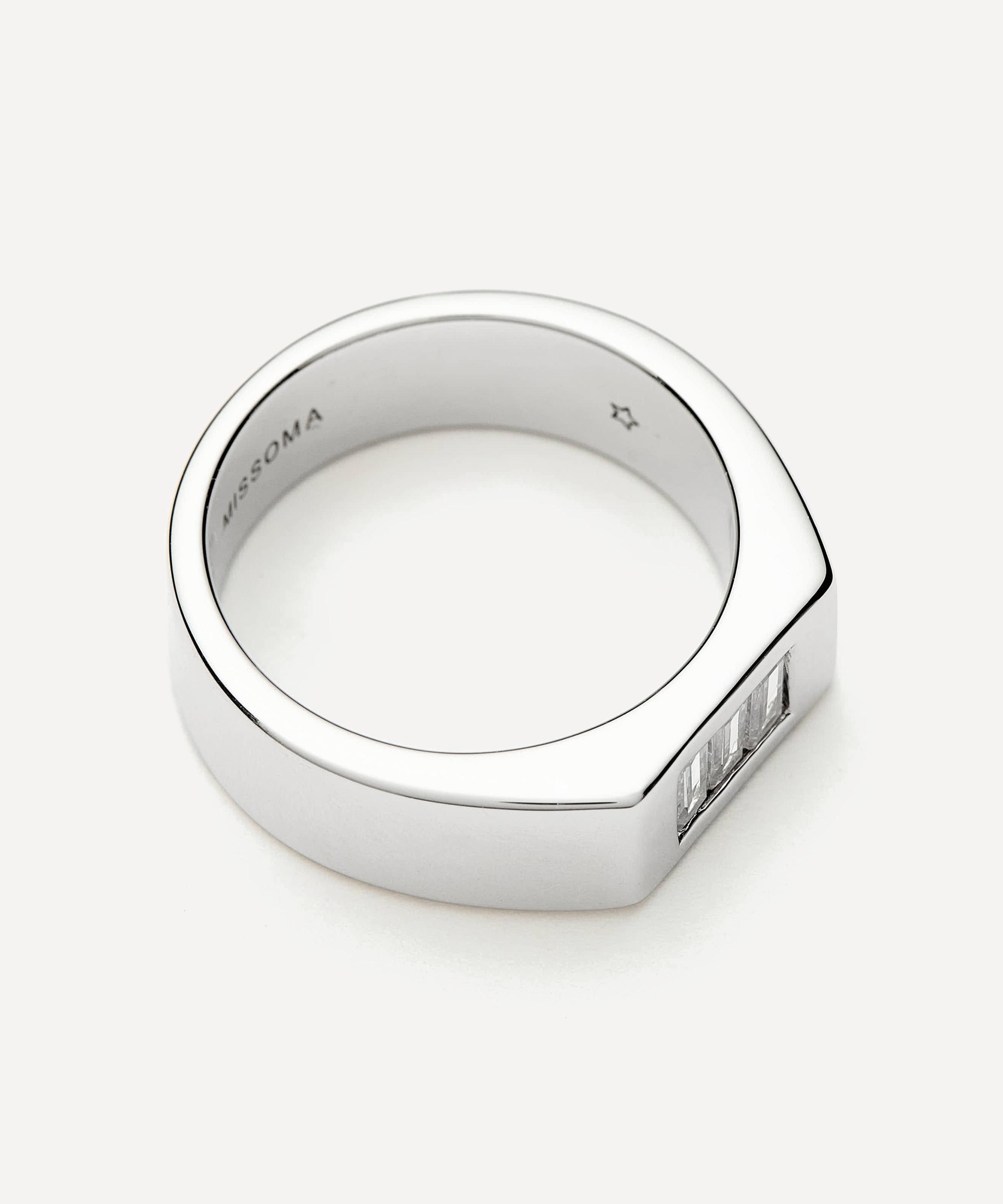 Missoma - X Lucy Williams Rhodium-Plated Triple Stone Chunky Ring image number 2