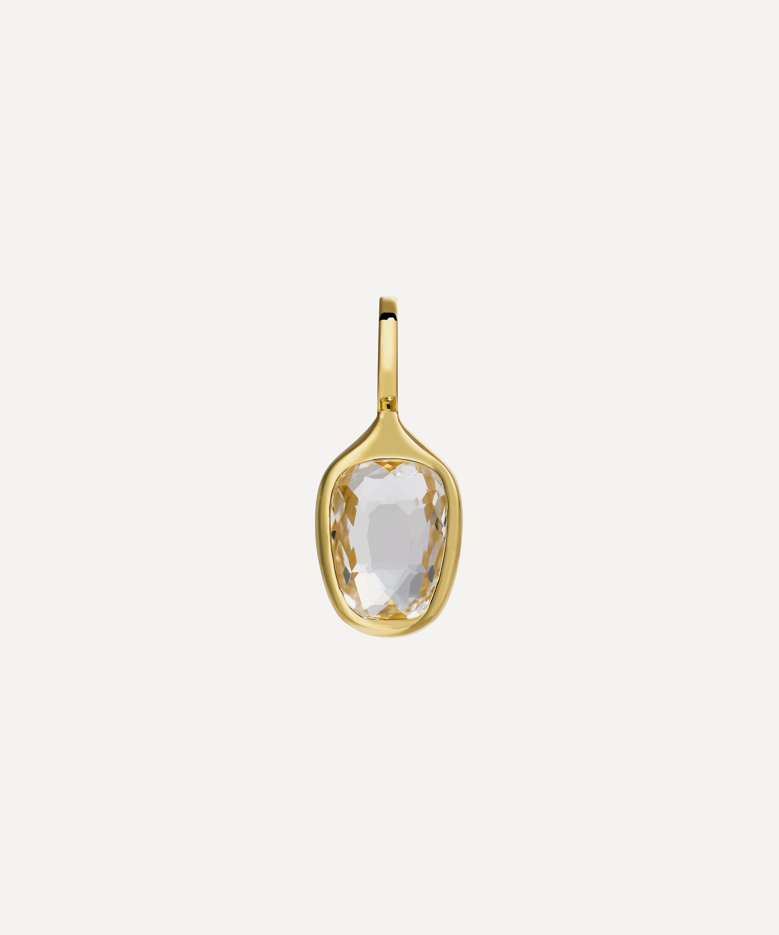 By Pariah - 14ct Gold The Prism Orbit White Topaz Pendant