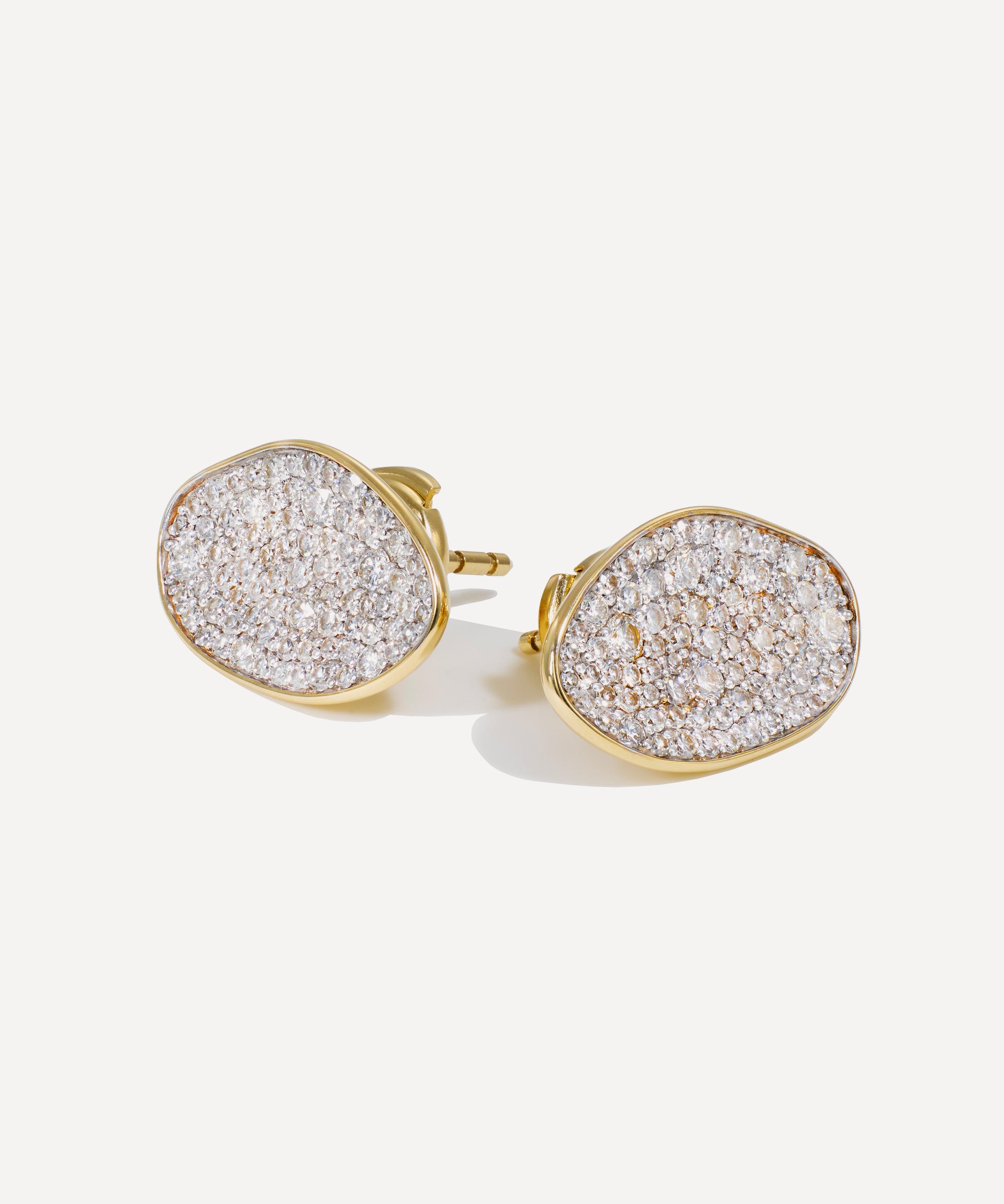 By Pariah - 14ct Gold Diamond Cluster Stud Earrings image number 1