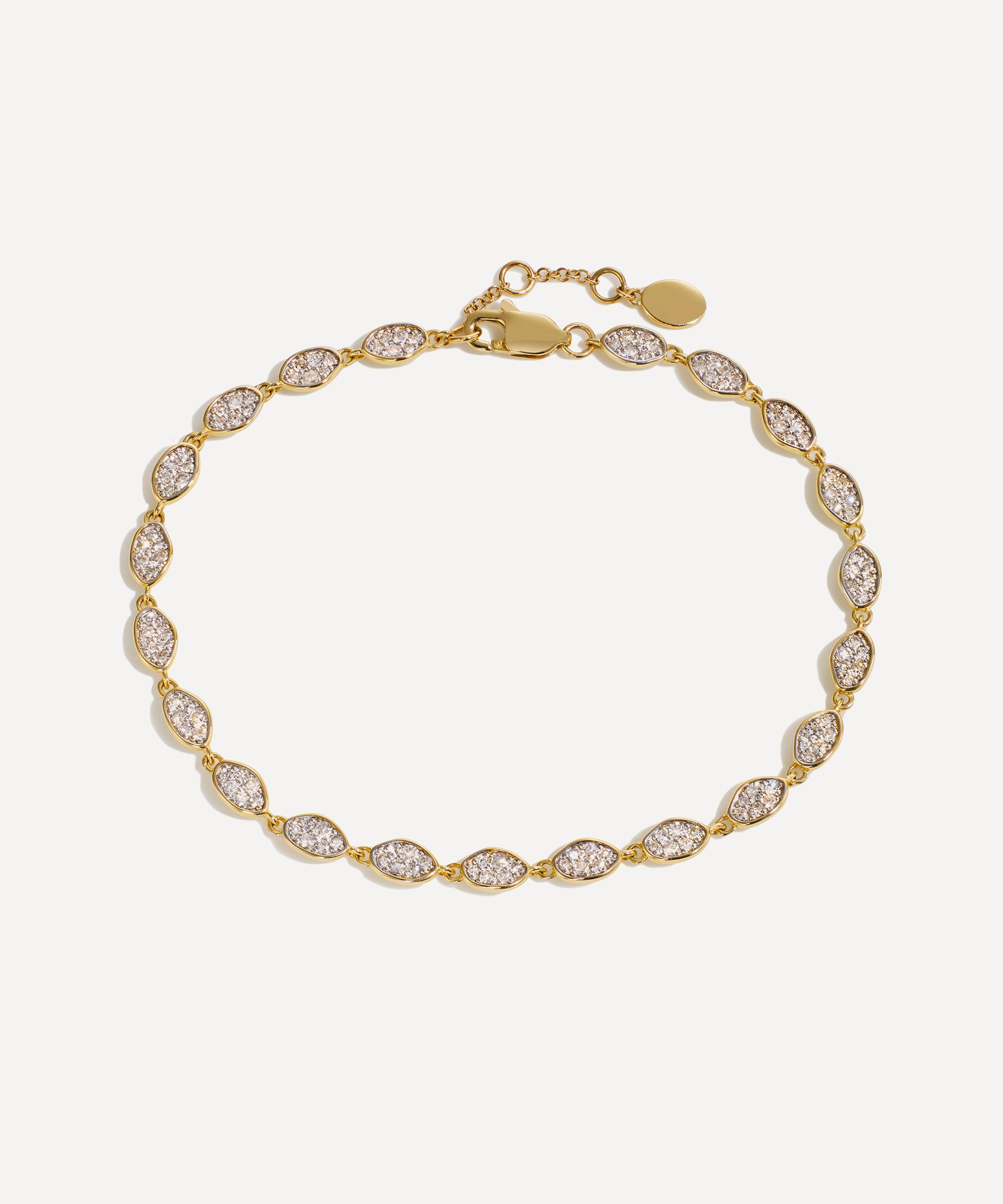 By Pariah - 14ct Gold Diamond Cluster Eternity Bracelet