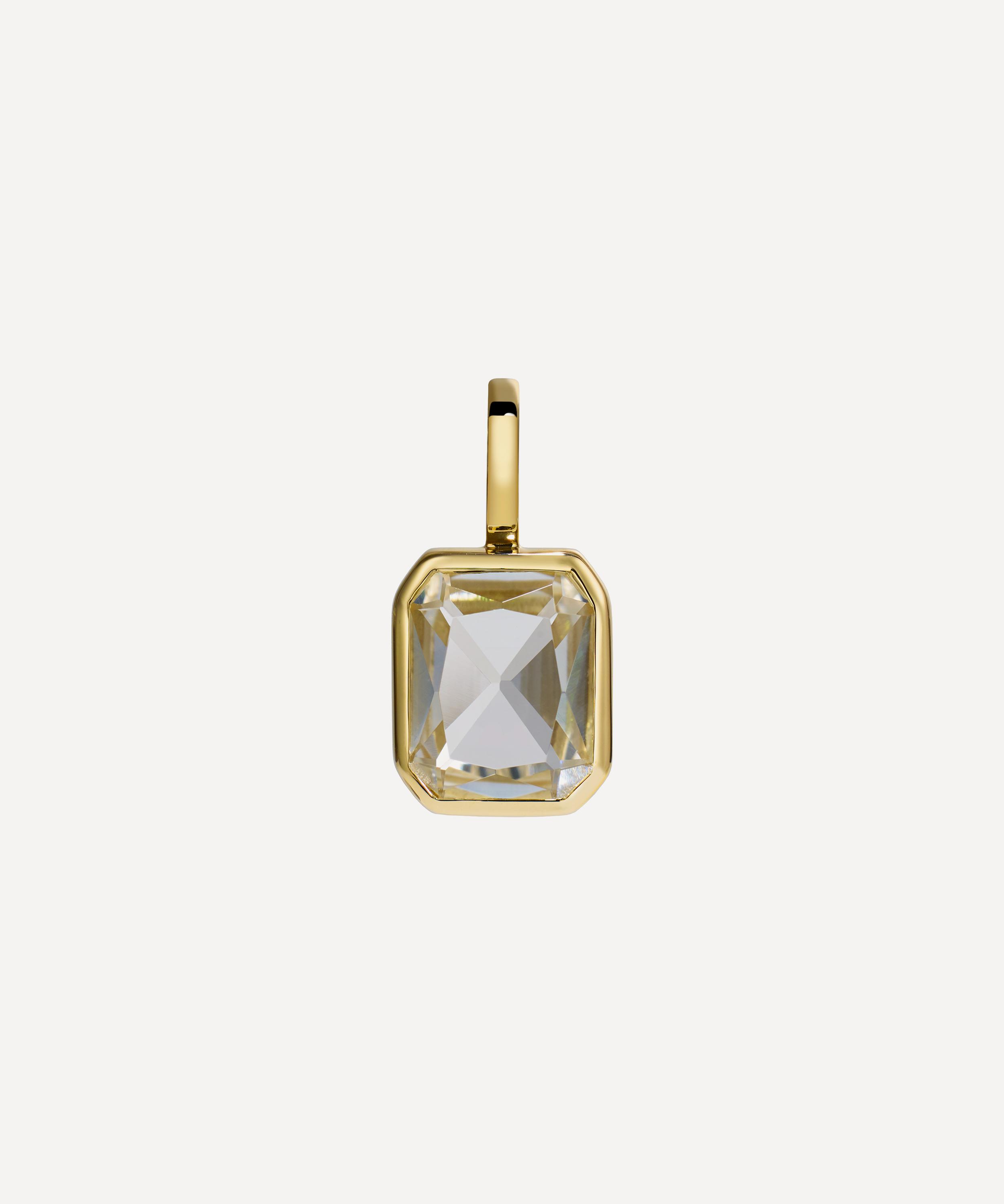By Pariah - 14ct Gold Lumen Octagon White Topaz Pendant