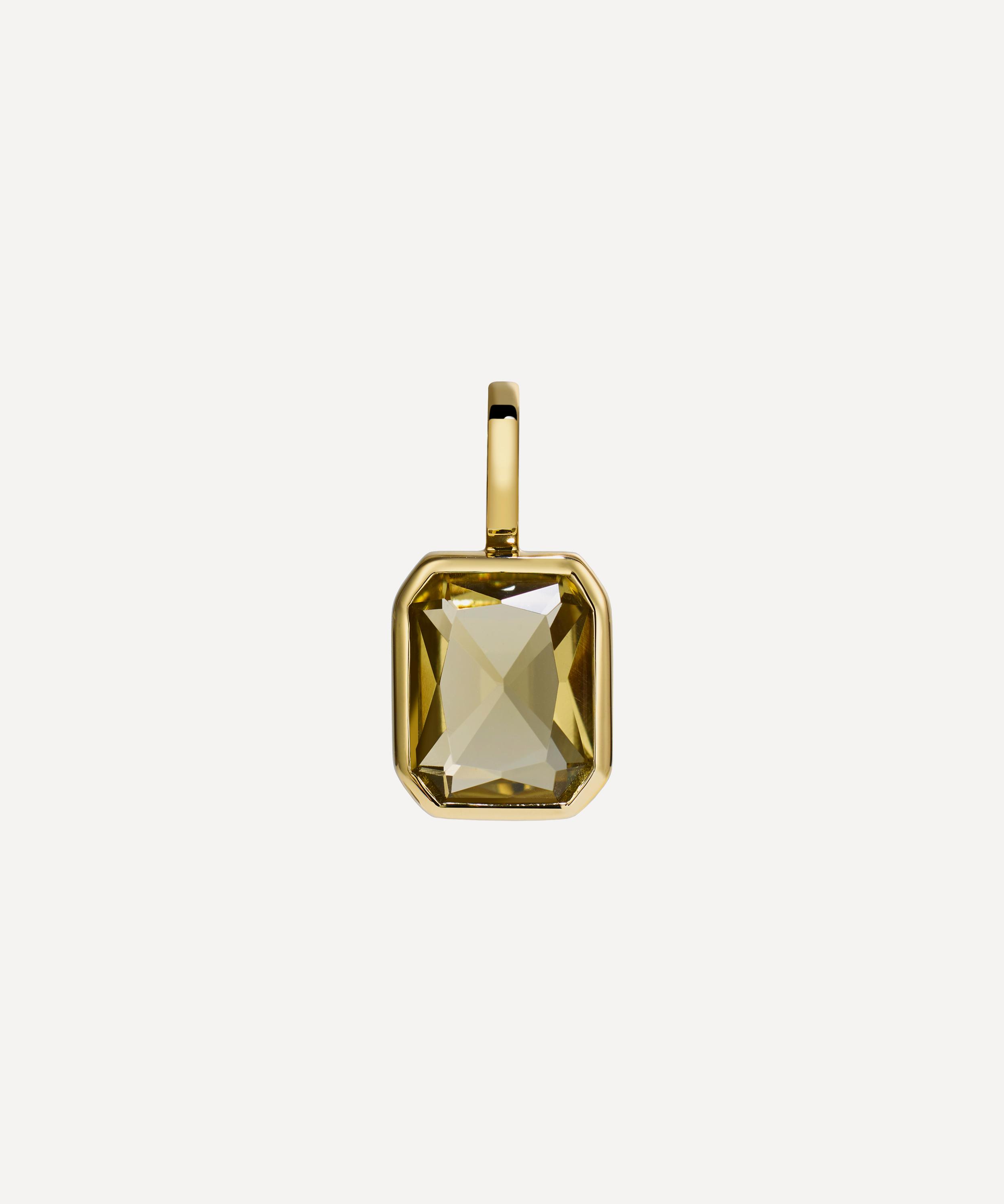 By Pariah - 14ct Gold Lumen Octagon Champagne Quartz Pendant