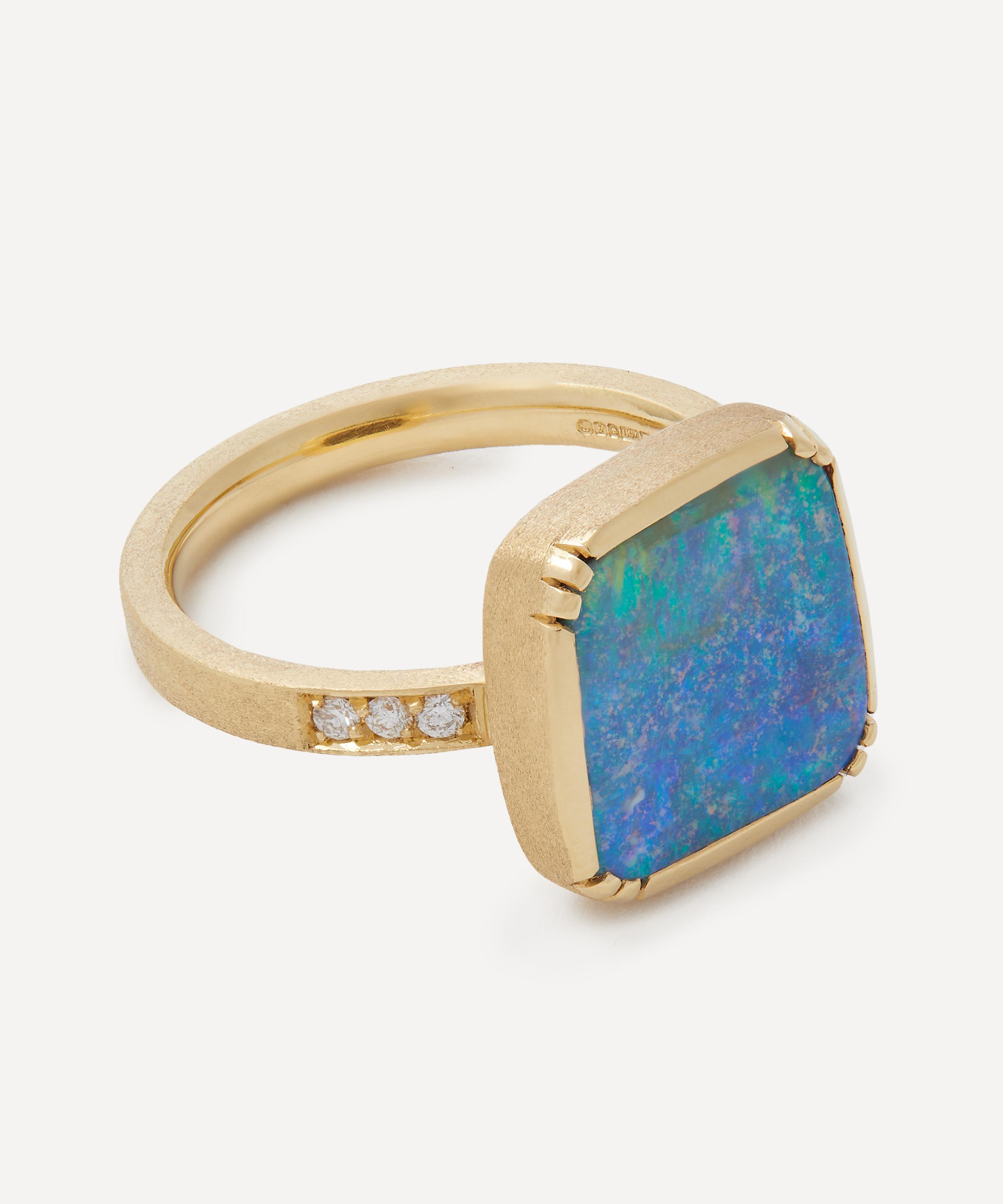 Brooke Gregson - 18ct Gold Paraiba Tourmaline Emerald Flower Earrings image number 1