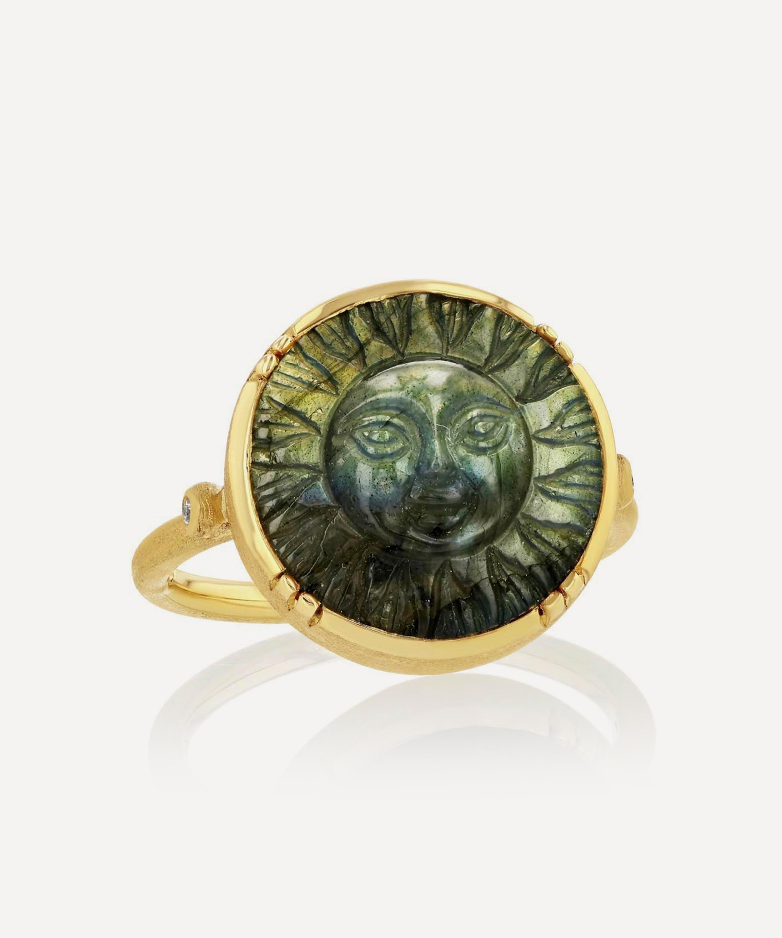Brooke Gregson - 18ct Gold Sun Labradorite Ring