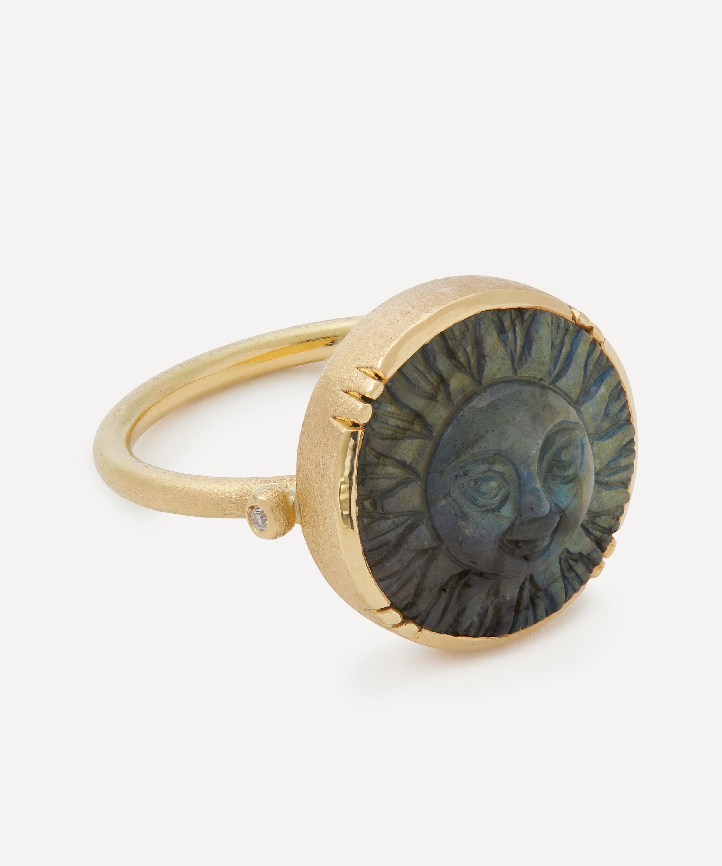 Brooke Gregson - 18ct Gold Sun Labradorite Ring image number 1