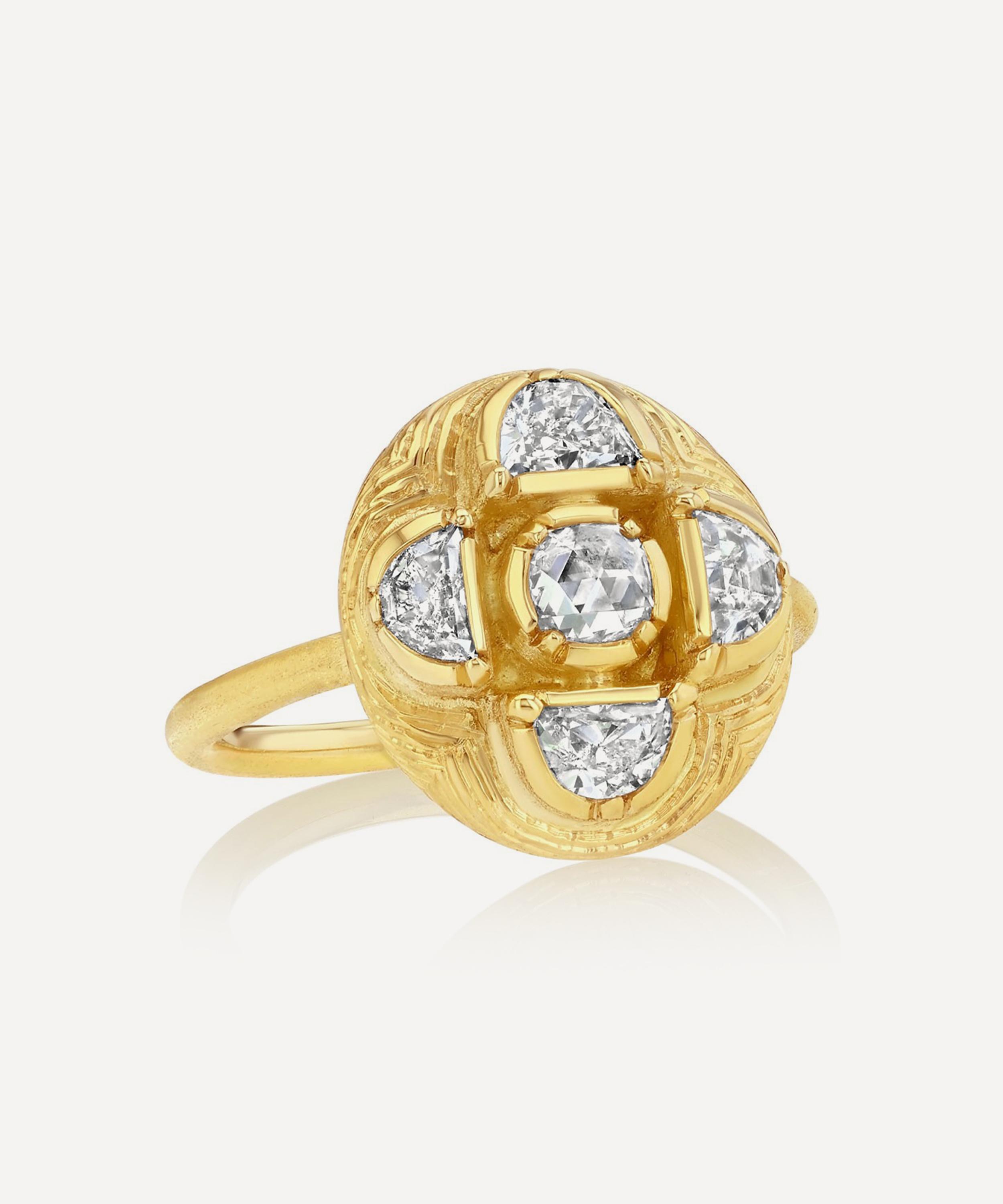 Brooke Gregson - 18ct Gold Albers Engraved Diamond Ring