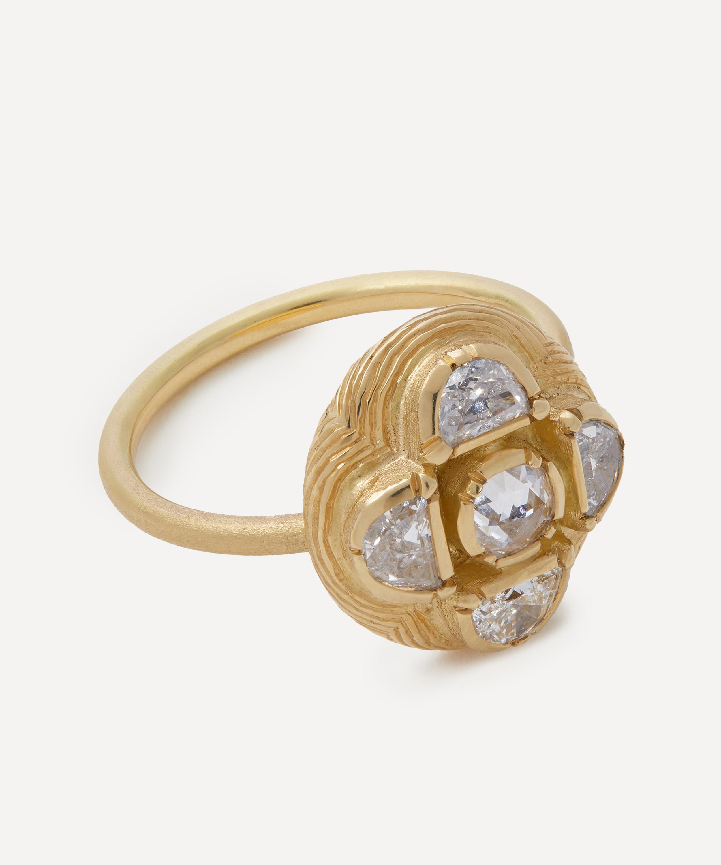 Brooke Gregson - 18ct Gold Albers Engraved Diamond Ring image number 1