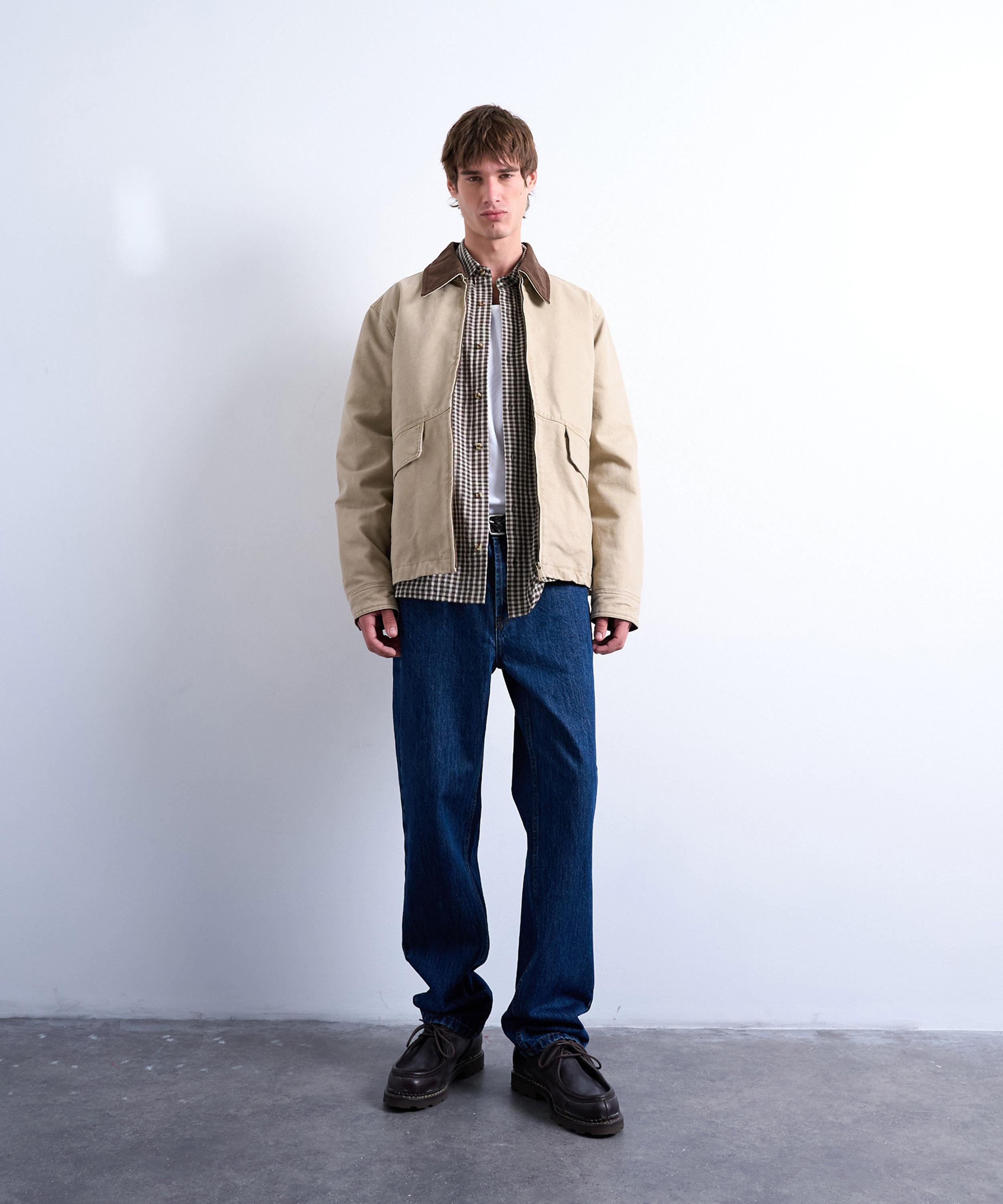 TOPMAN - Washed Stone Padded Canvas Jacket image number 1
