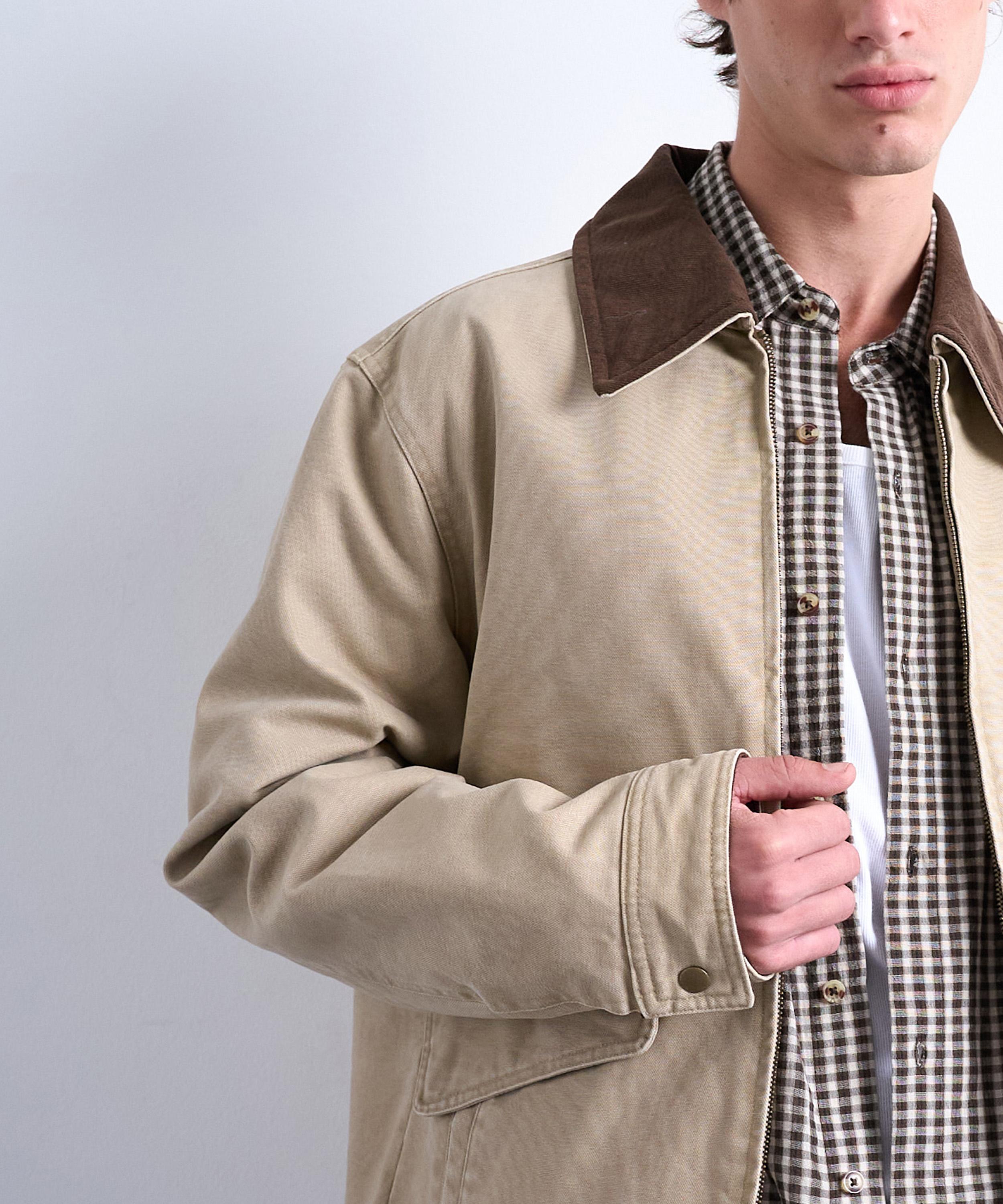 TOPMAN - Washed Stone Padded Canvas Jacket image number 2