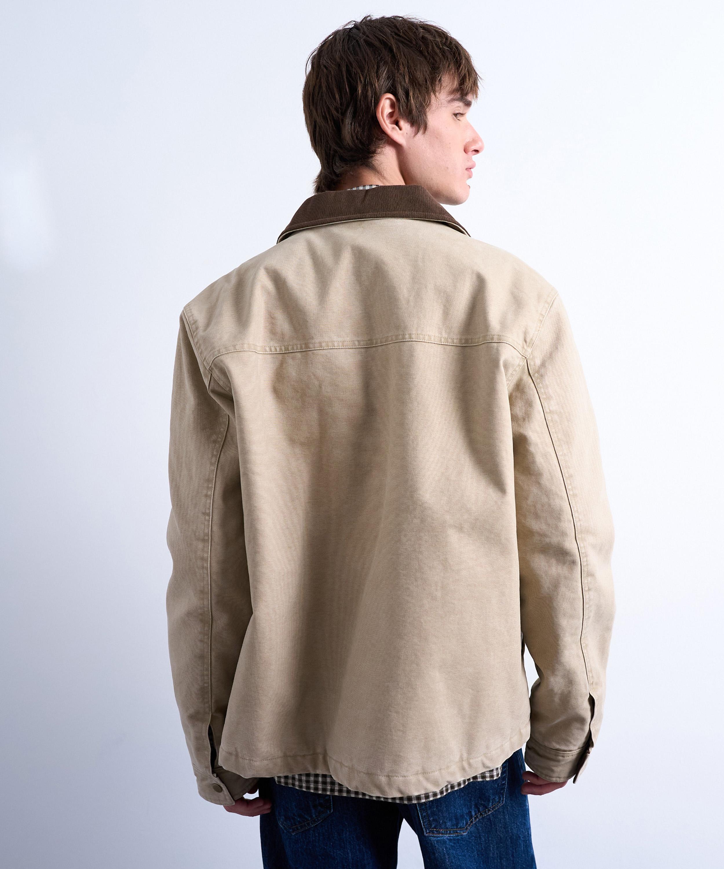 TOPMAN - Washed Stone Padded Canvas Jacket image number 3