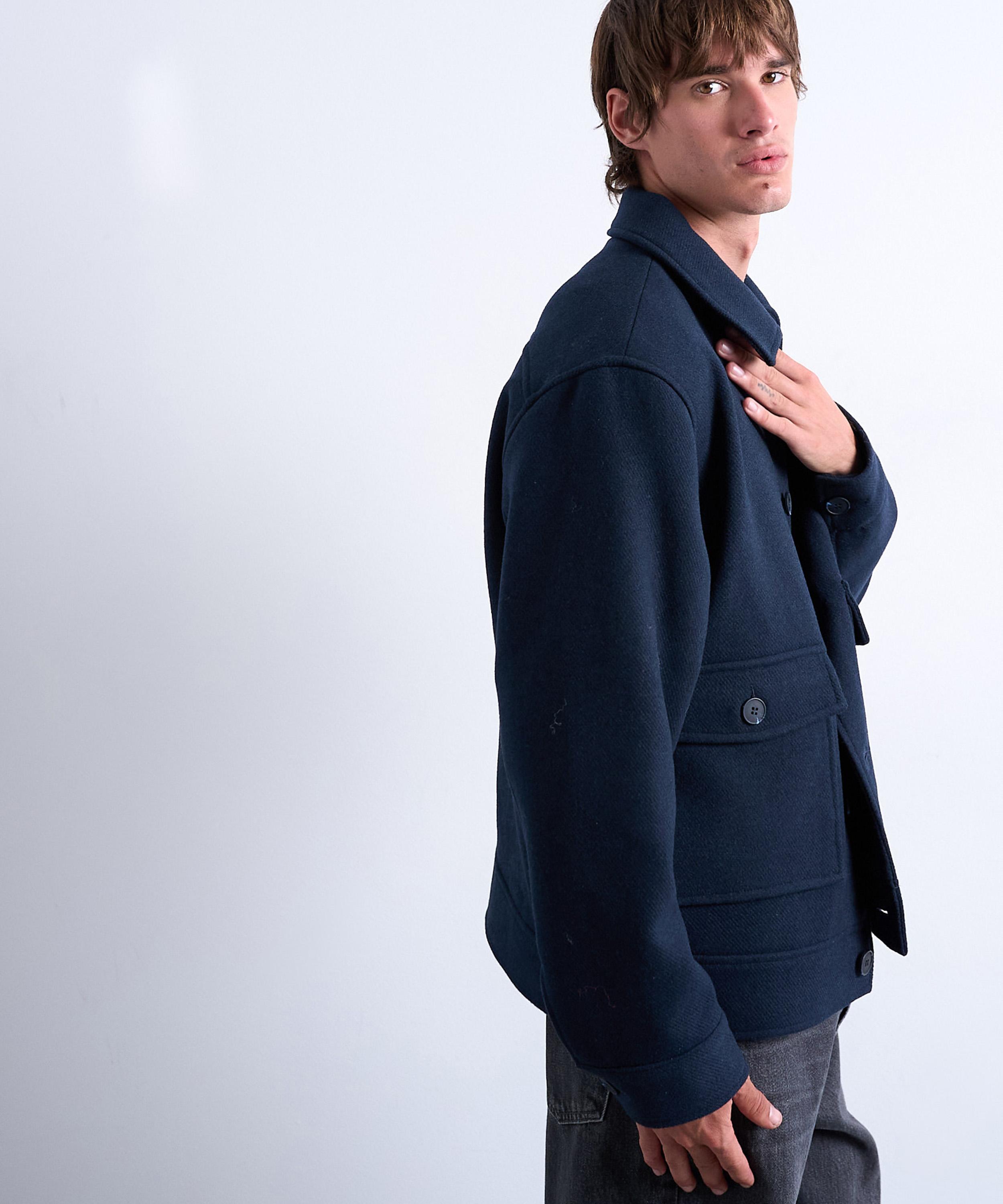 TOPMAN - Navy Wool-Blend Shacket image number 2