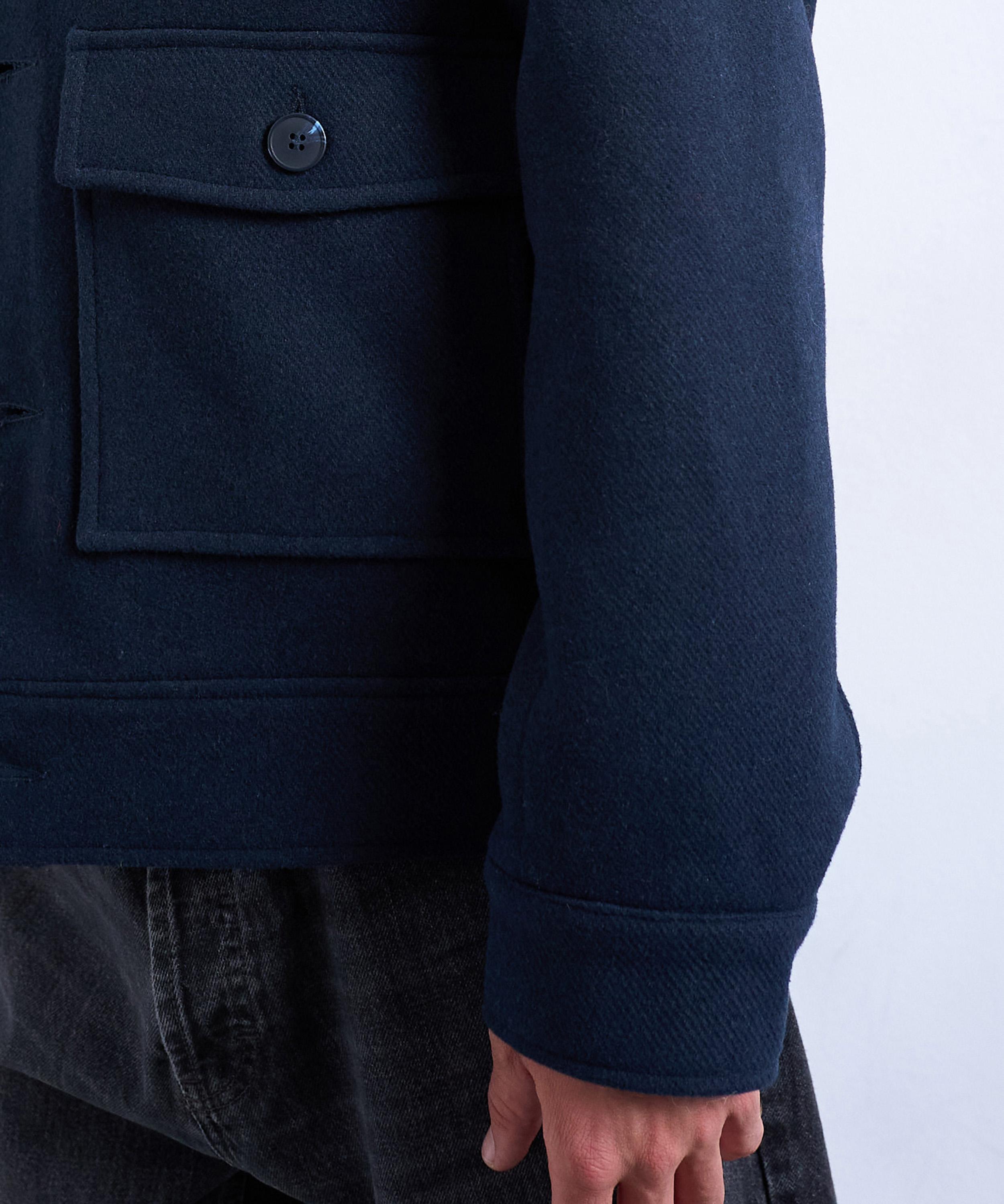 TOPMAN - Navy Wool-Blend Shacket image number 3