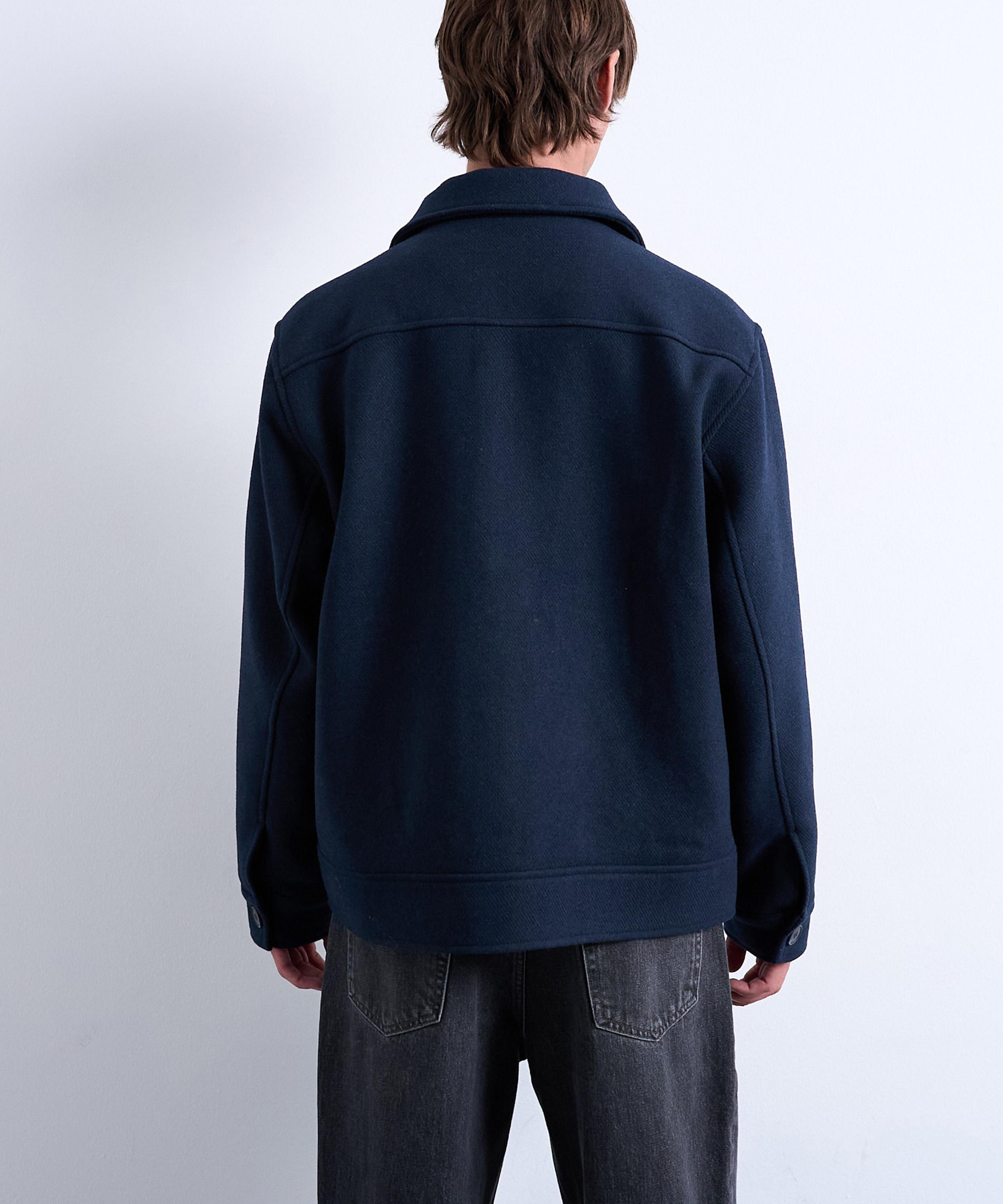 TOPMAN - Navy Wool-Blend Shacket image number 4