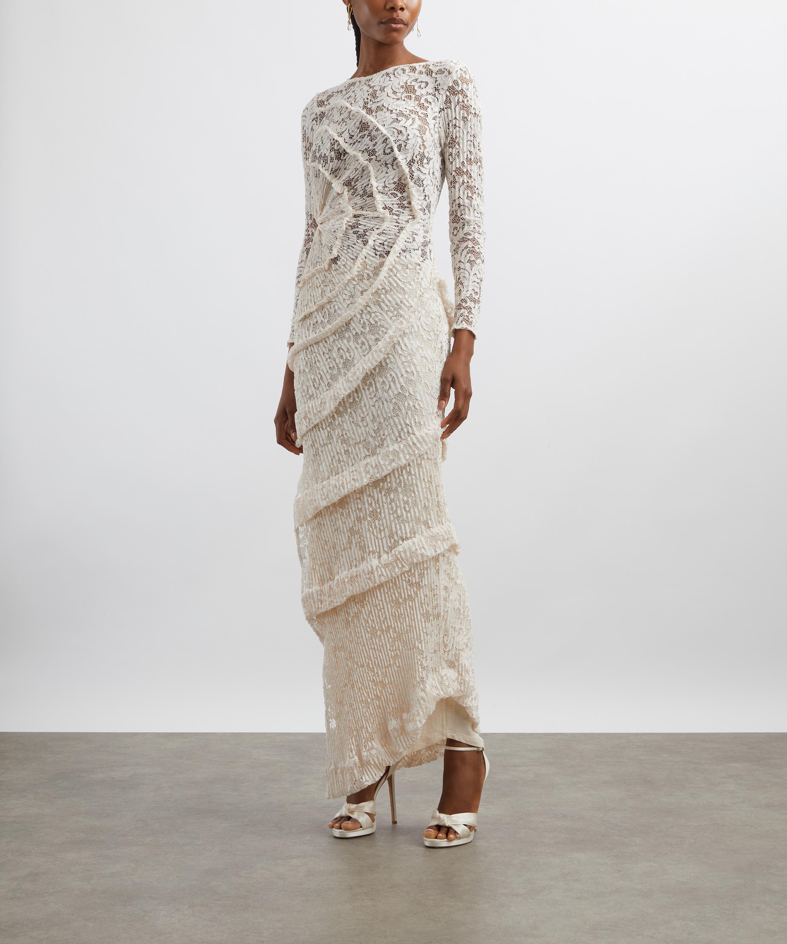 Georgia Hardinge - Ivory Spiralite Floor-Length Dress  image number 2
