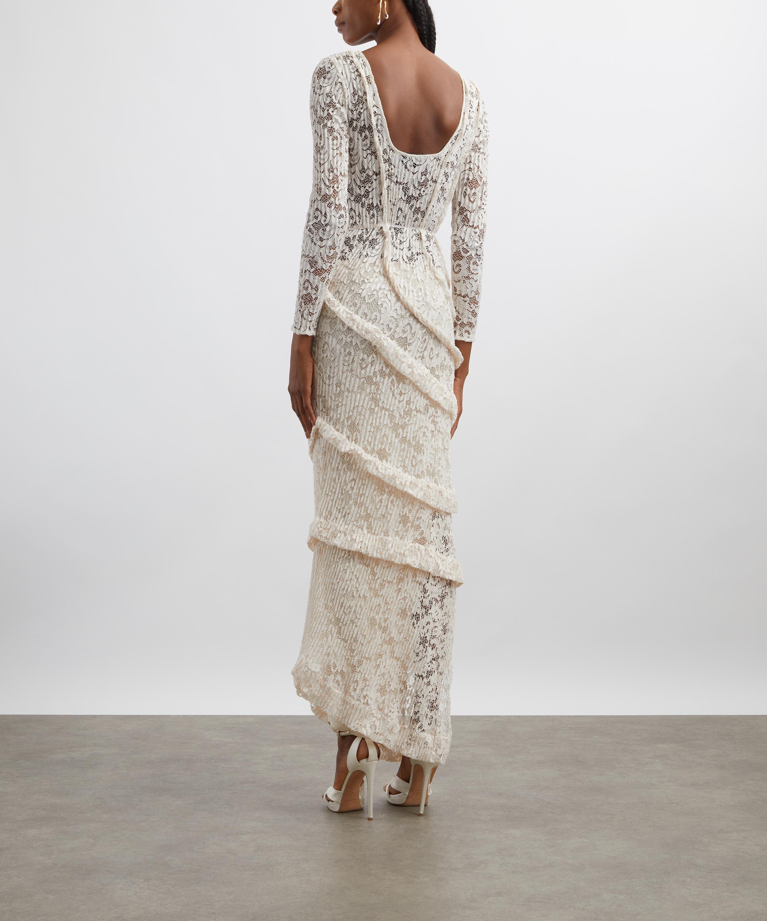 Georgia Hardinge - Ivory Spiralite Floor-Length Dress  image number 3